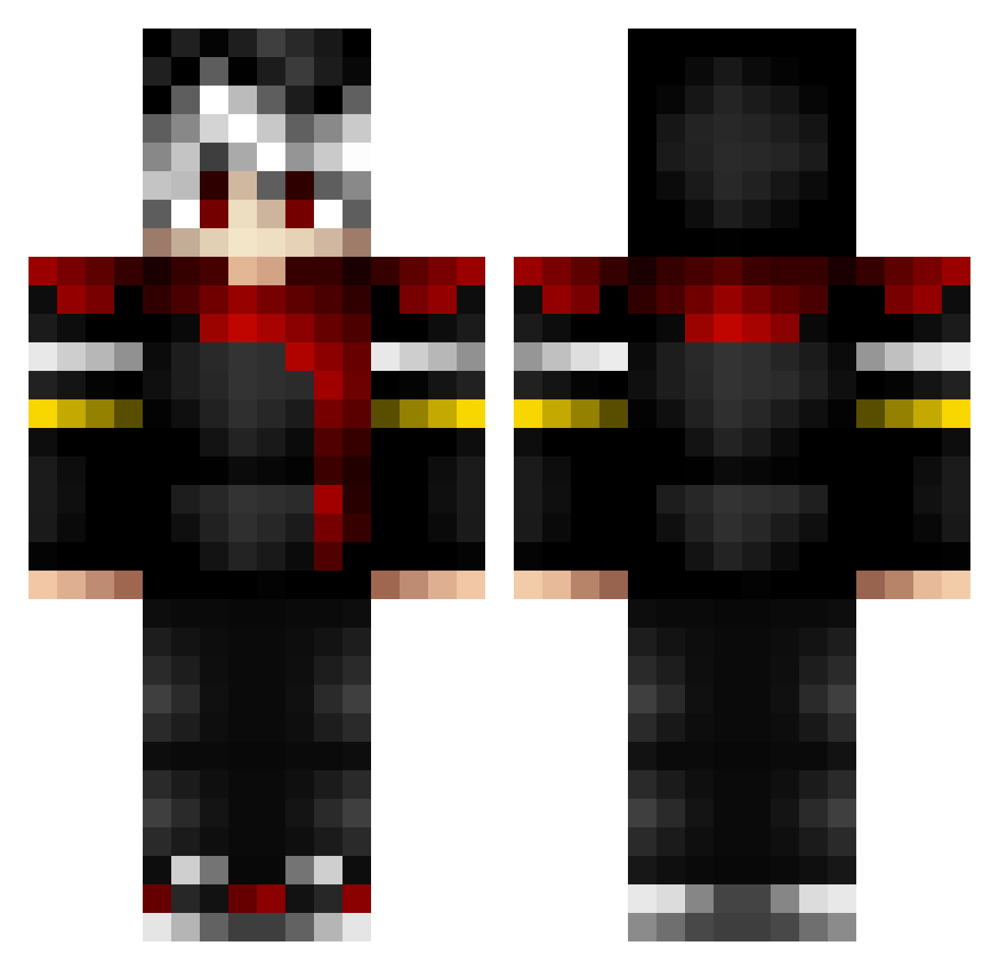 TryHqrdOn Minecraft skin, front and back view