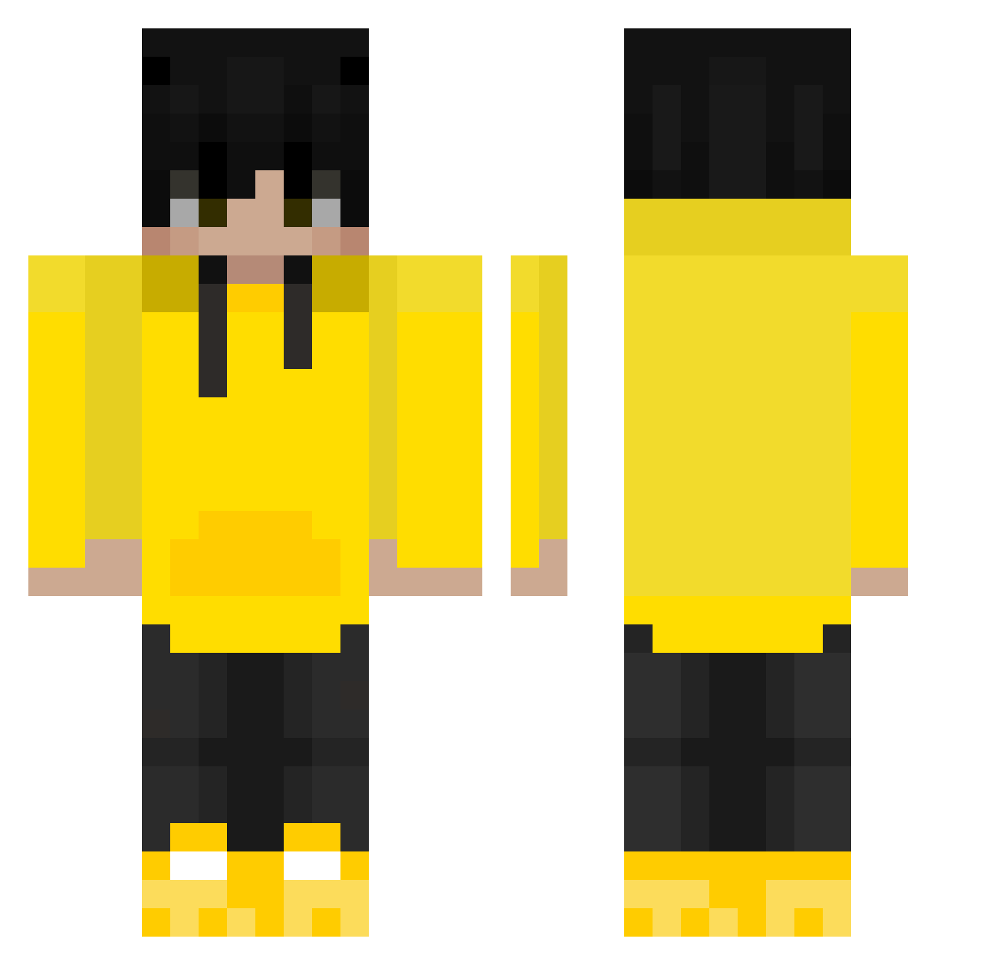 Vvikitu Minecraft skin, front and back view
