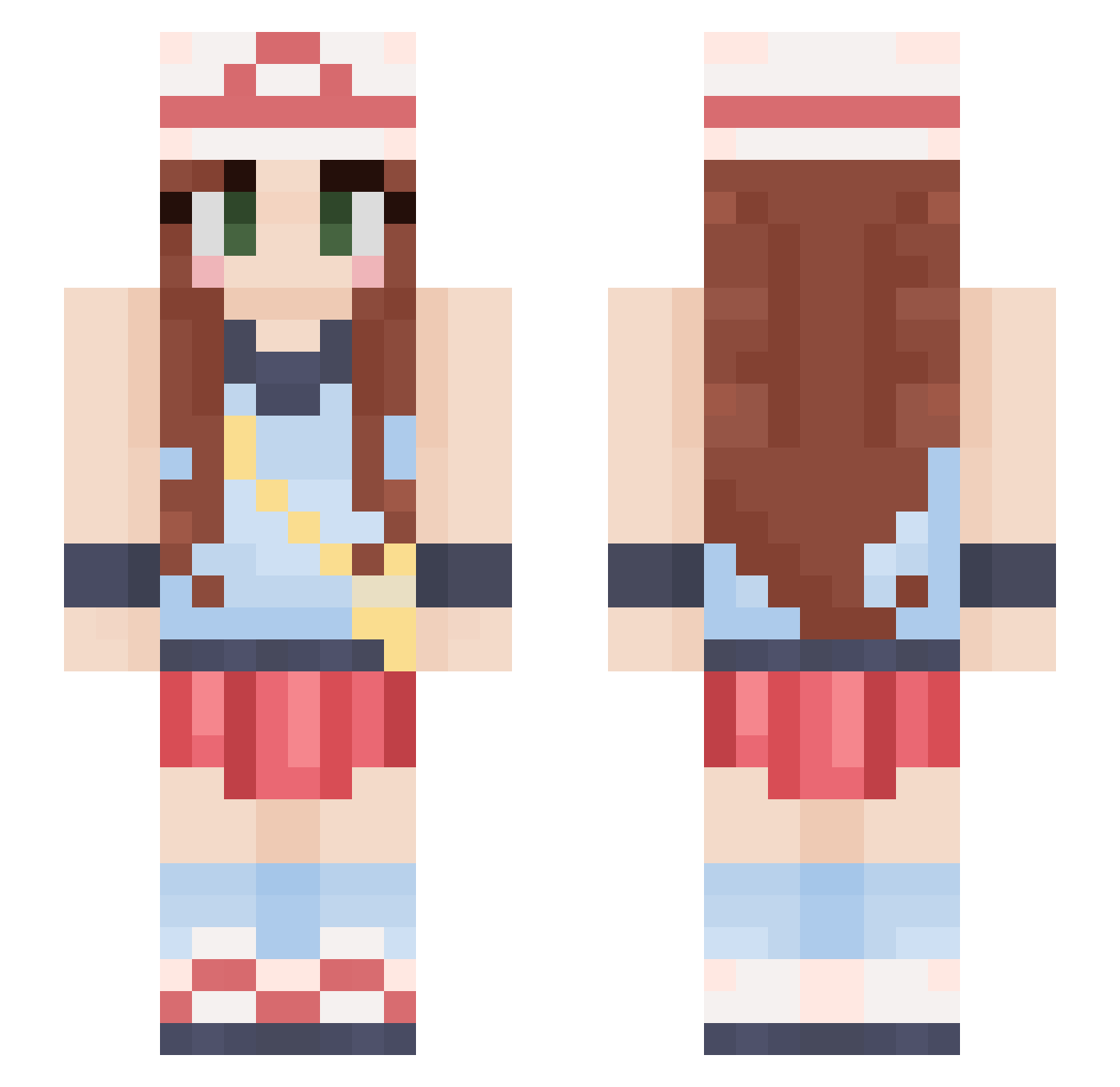 BigLongSausages Minecraft skin, front and back view