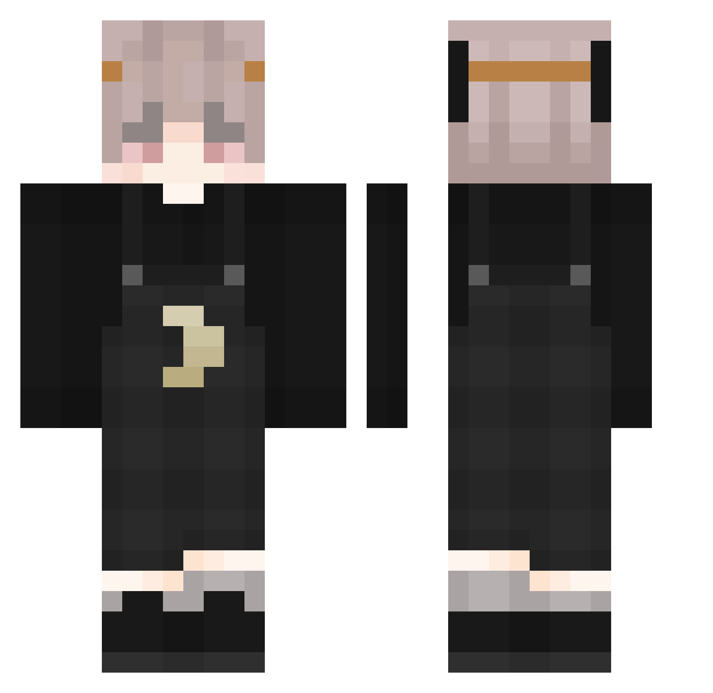 SoybeanBud Minecraft skin, front and back view