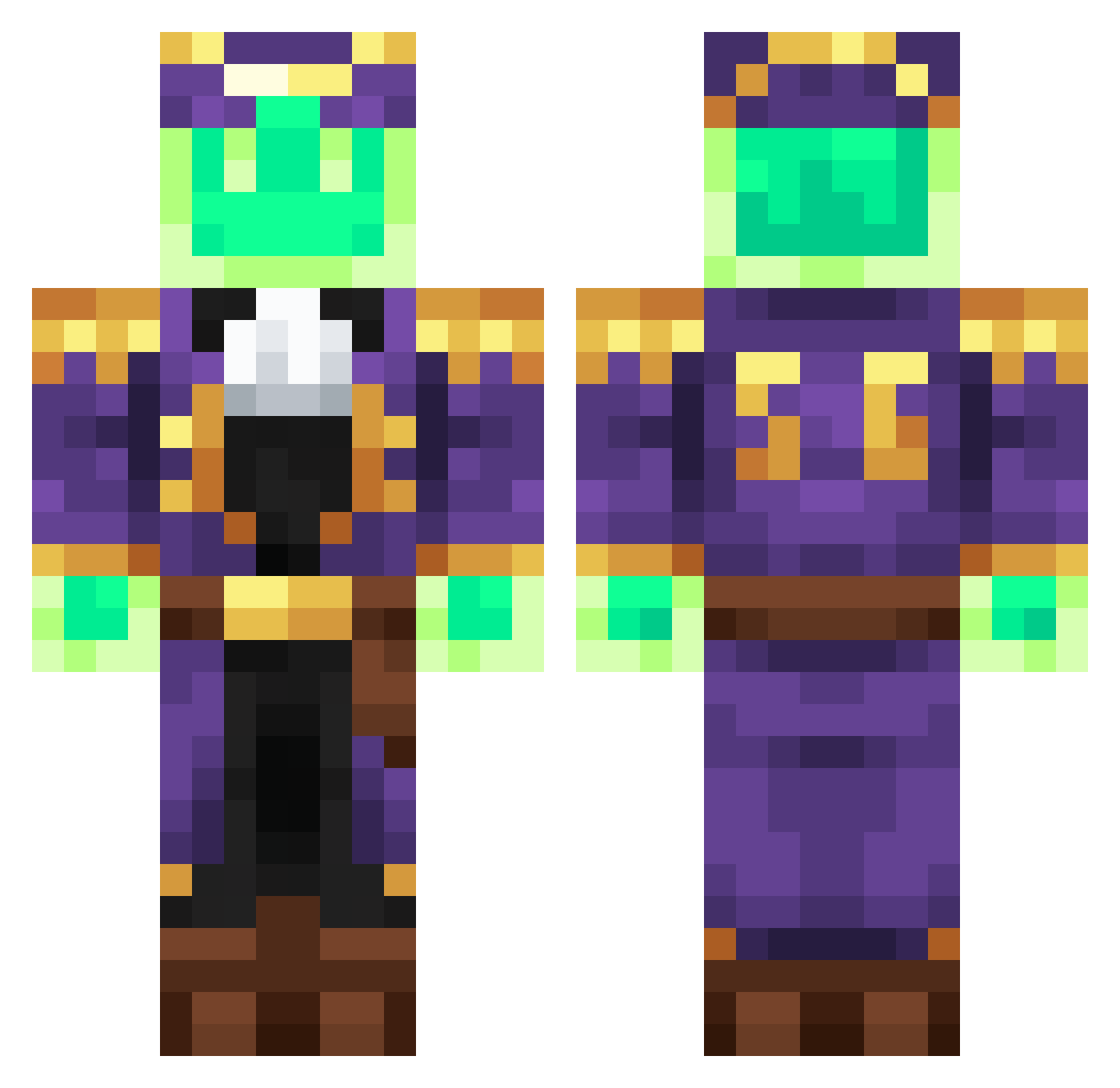 Cleokizz Minecraft skin, front and back view
