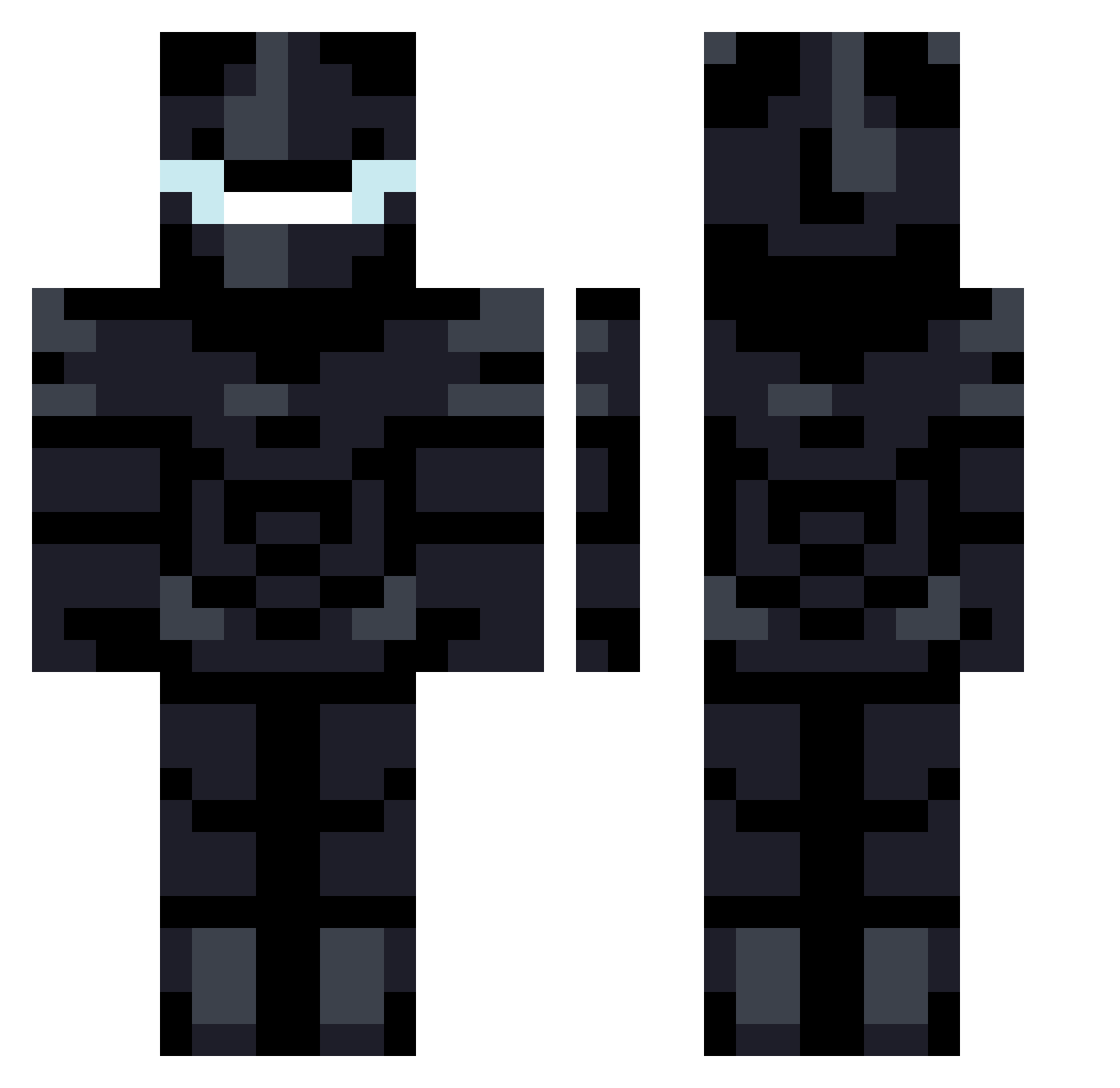 VictoriaForge Minecraft skin, front and back view