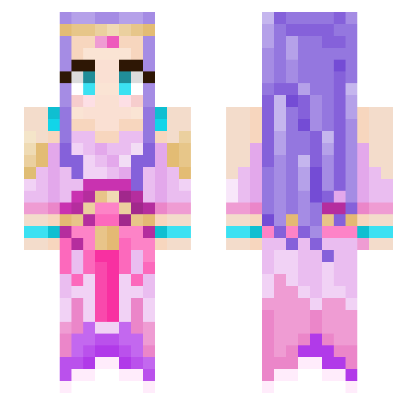 Draiks Minecraft skin, front and back view