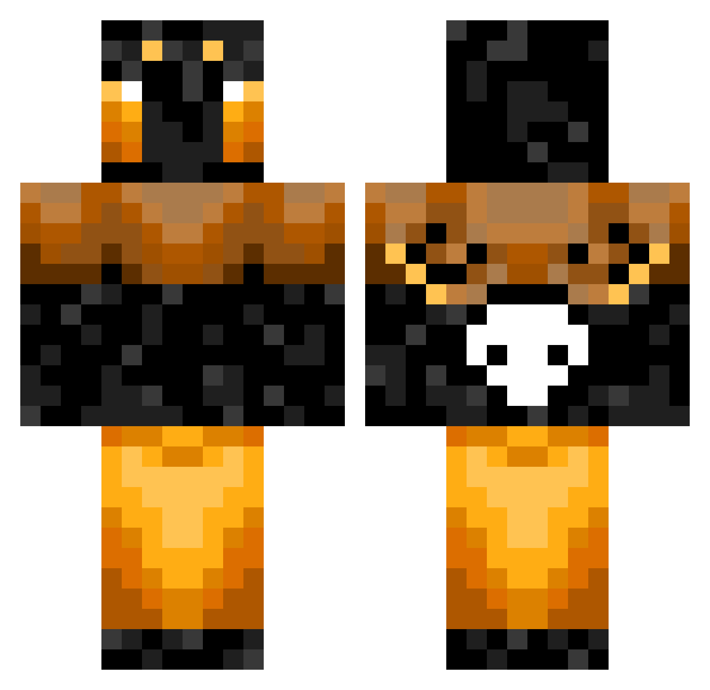 Melted_Gallium Minecraft skin, front and back view