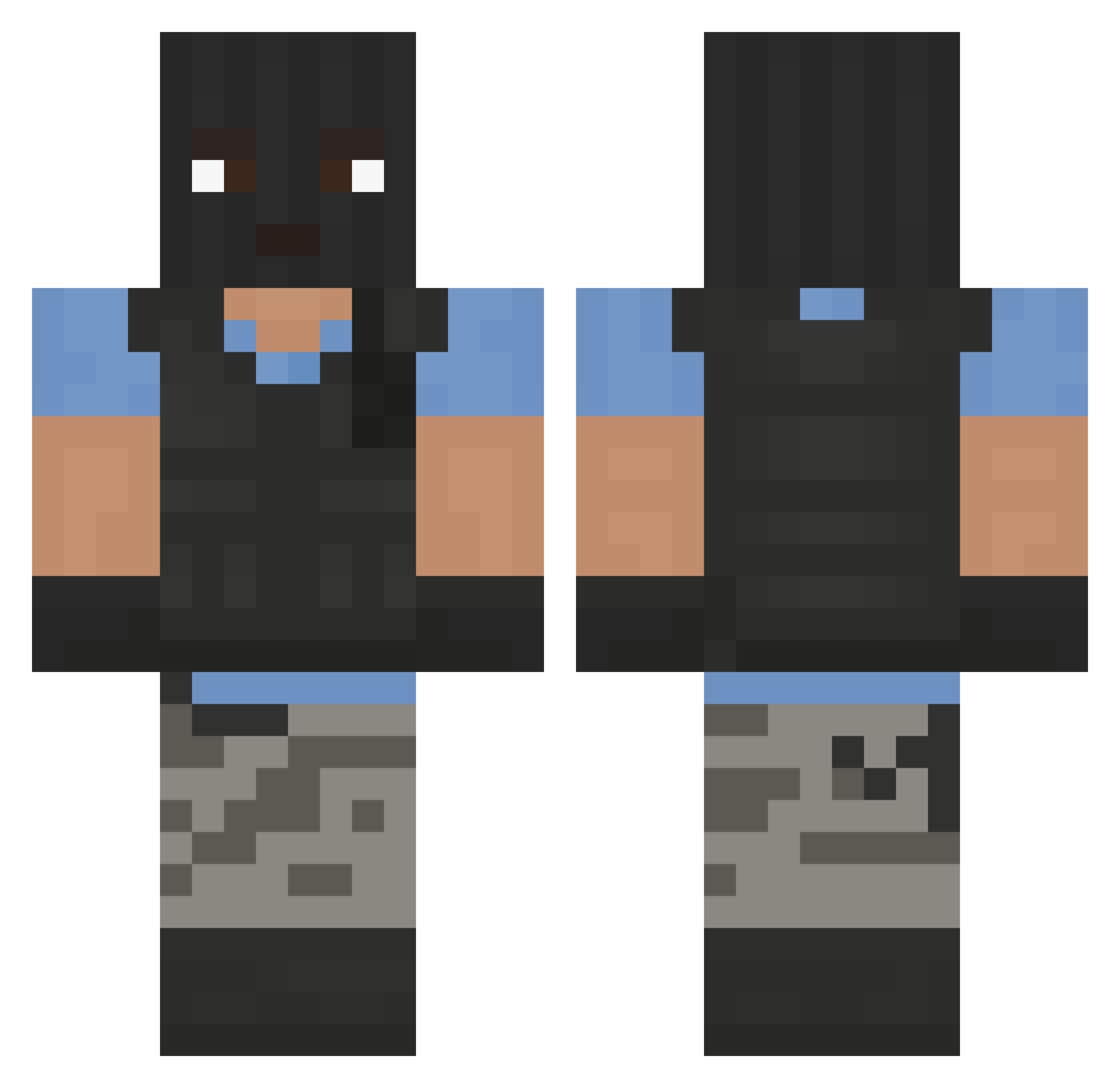 zzeun Minecraft skin, front and back view