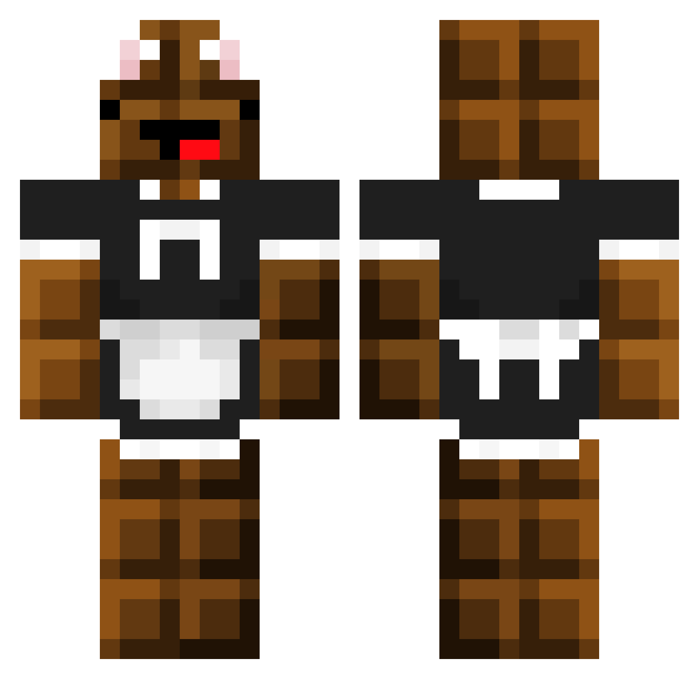 ChxcoMan Minecraft skin, front and back view