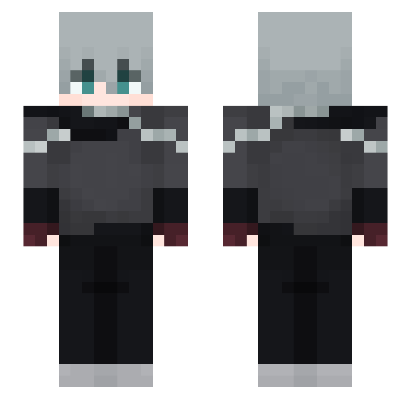 salvustrucs Minecraft skin, front and back view
