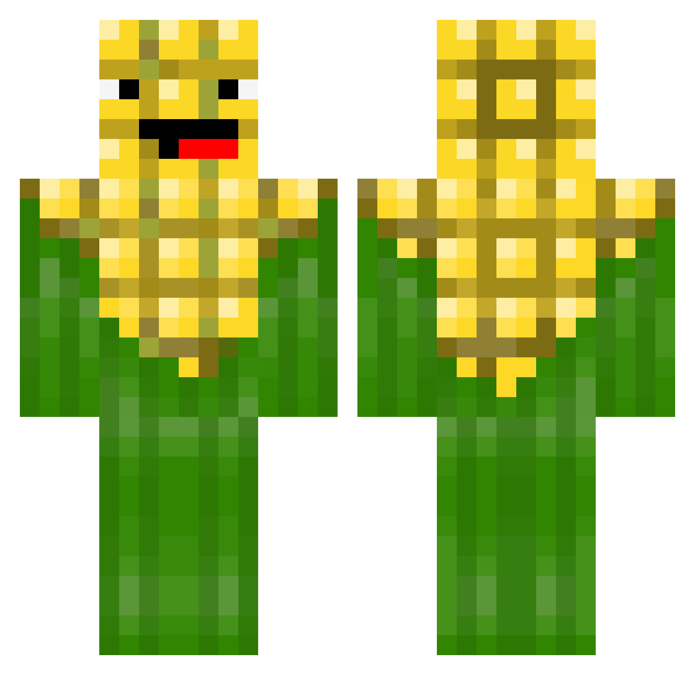 Corno Minecraft skin, front and back view