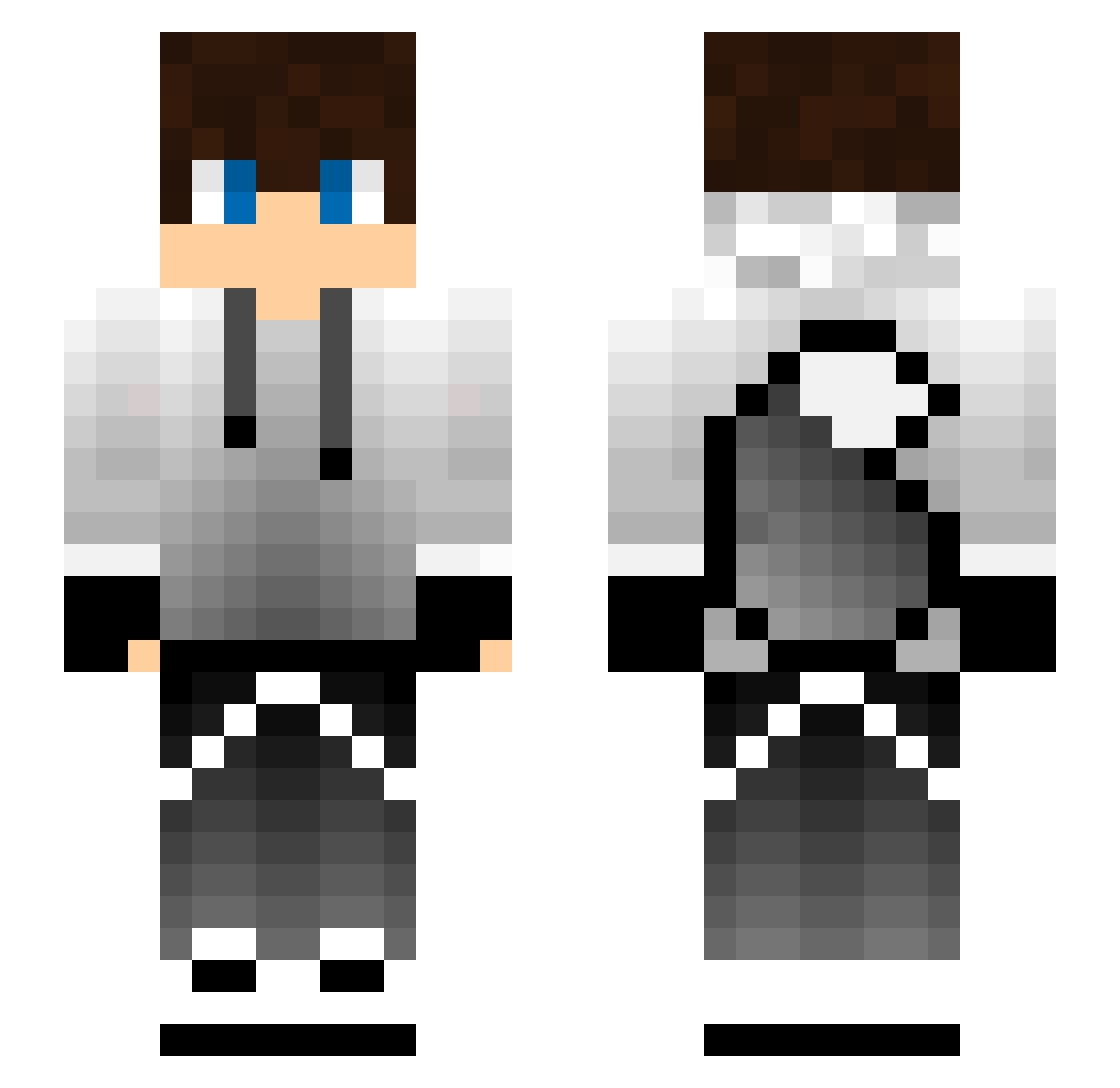 Metia Minecraft skin, front and back view