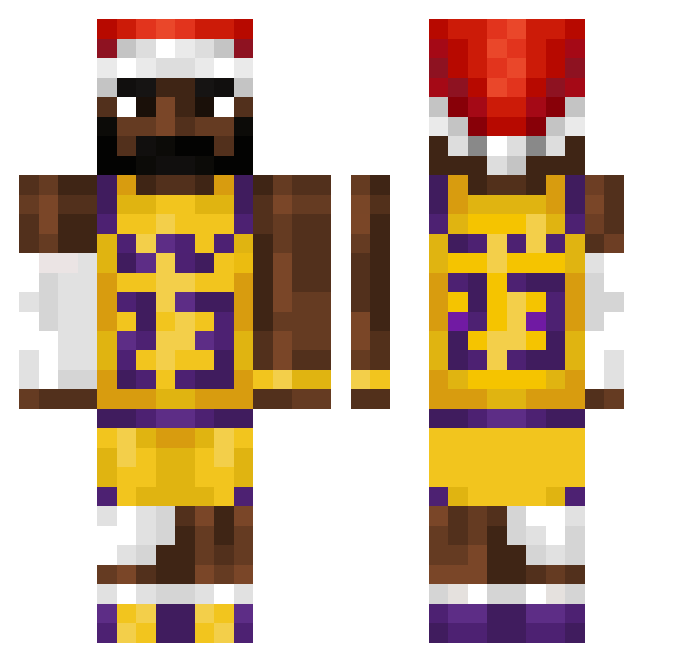 Naxoh Minecraft skin, front and back view