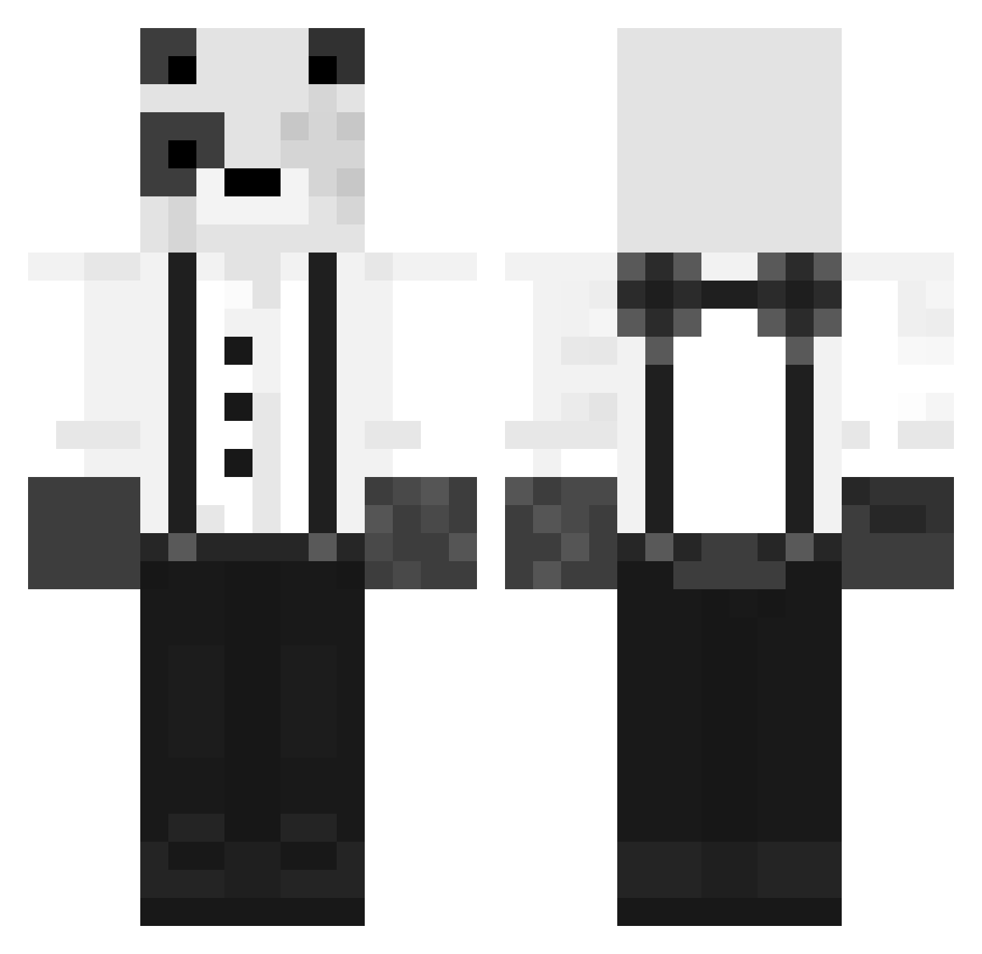 NoSet Minecraft skin, front and back view