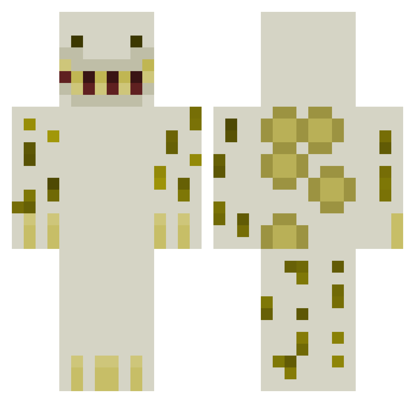 Narvalflux Minecraft skin, front and back view