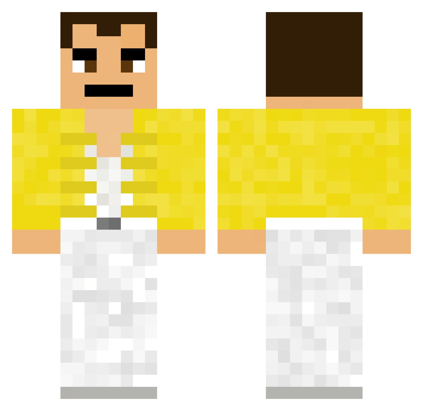 M3lkr Minecraft skin, front and back view