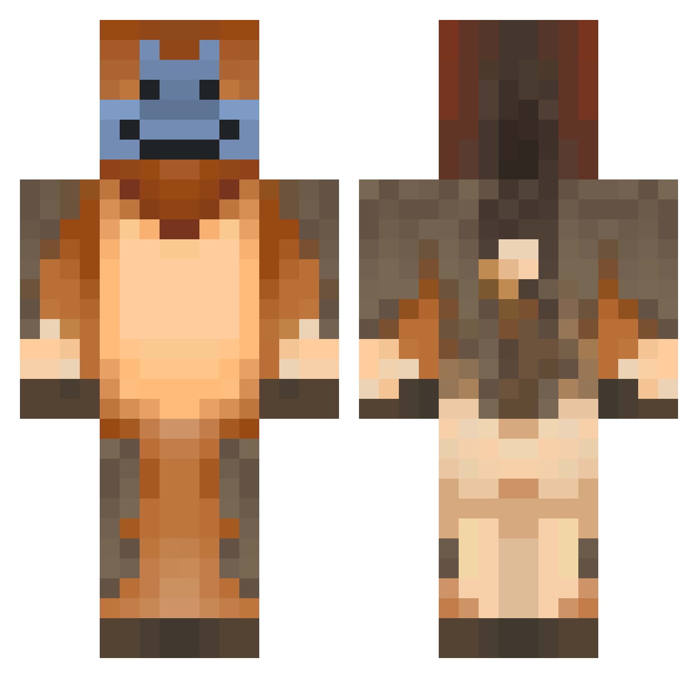 GrugMomentV4 Minecraft skin, front and back view