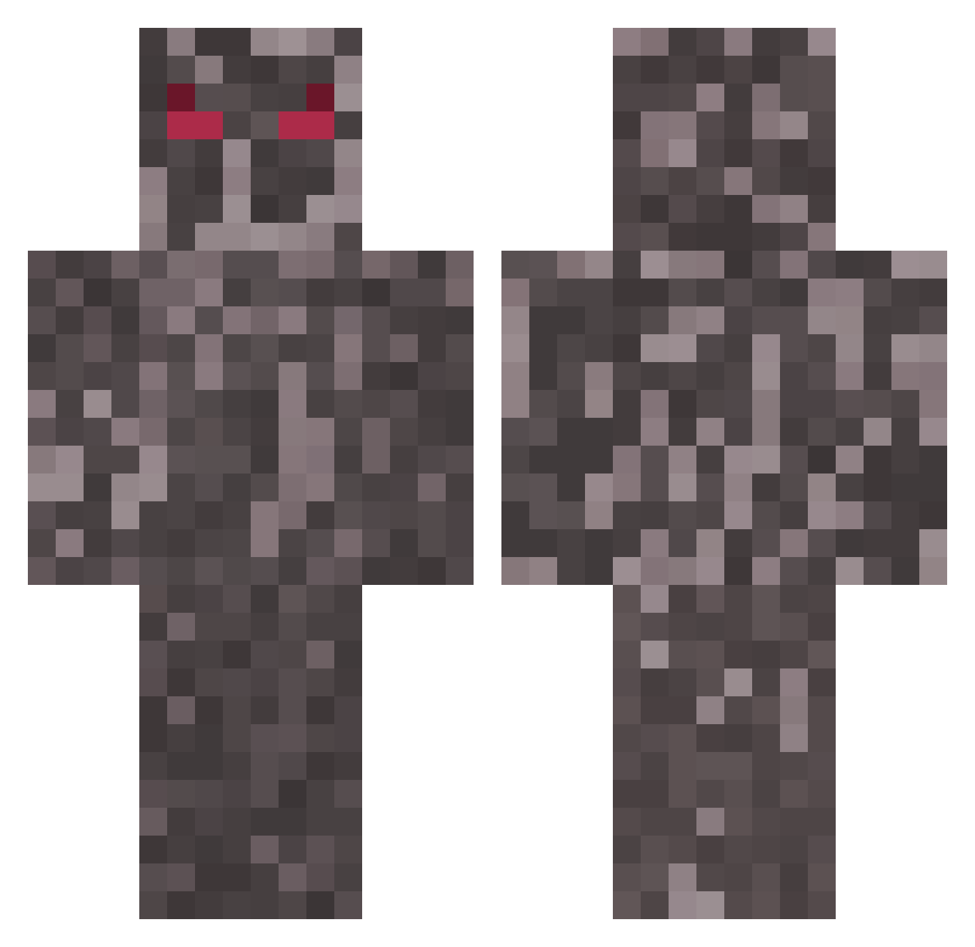 Tetracyclic Minecraft skin, front and back view
