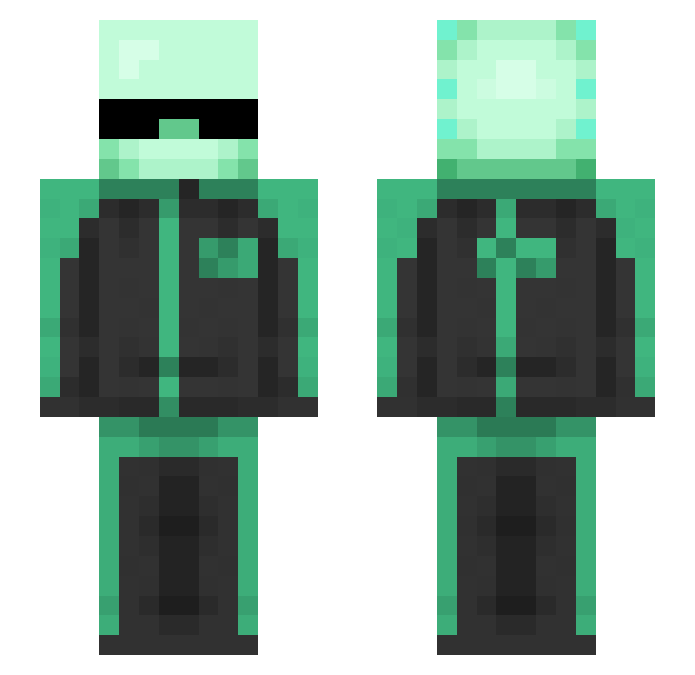 Depatchi Minecraft skin, front and back view