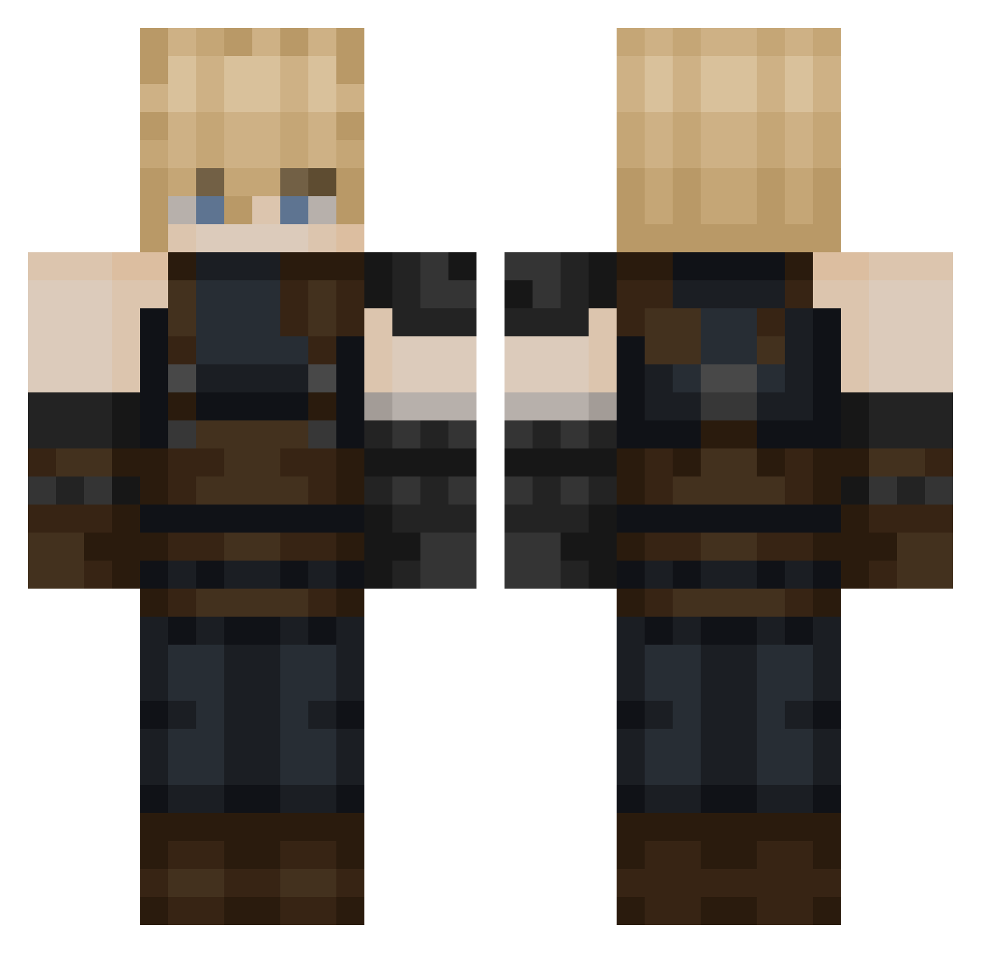 Luharan Minecraft skin, front and back view