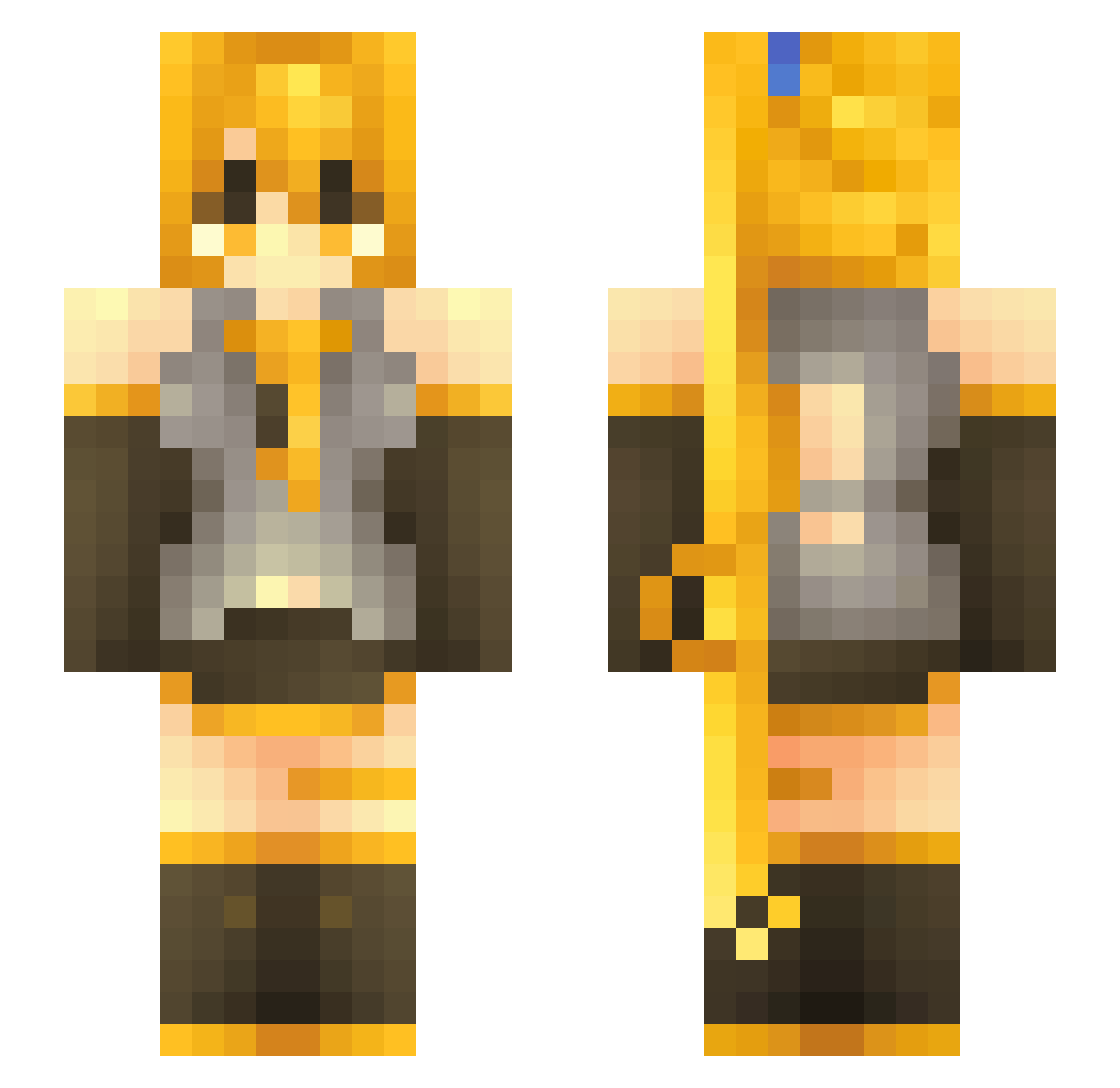DelphineAriel Minecraft skin, front and back view