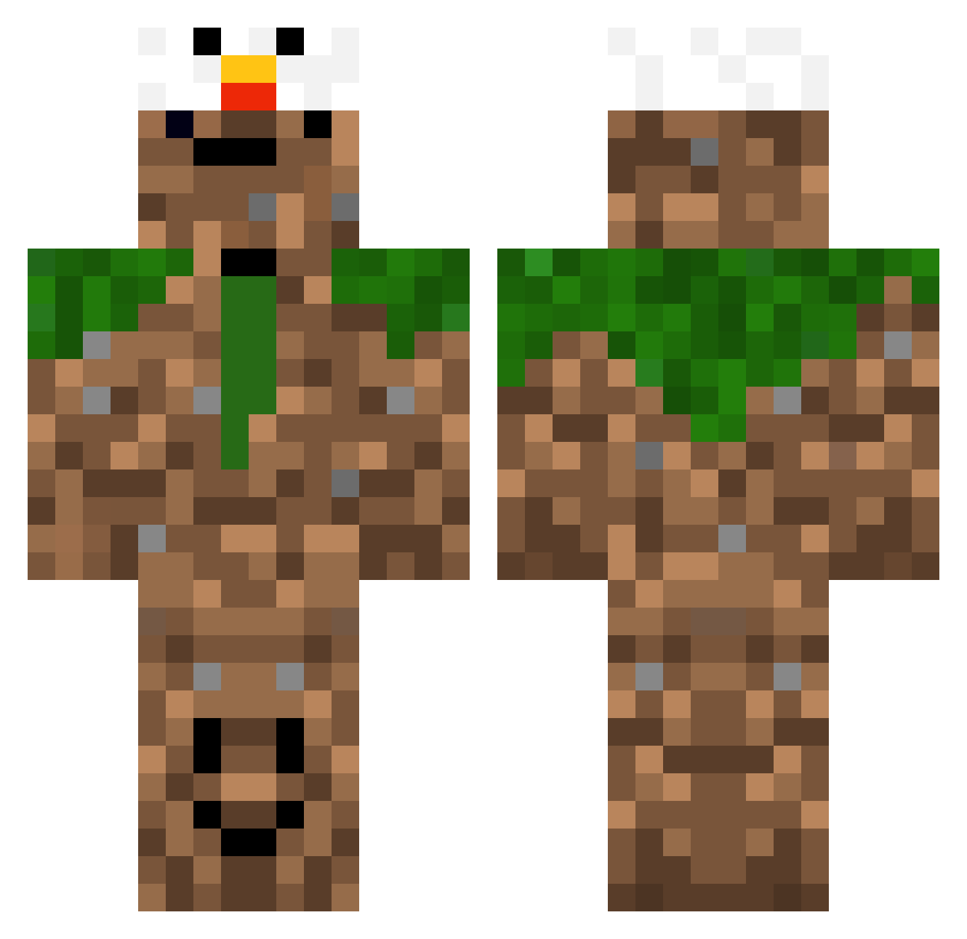 XoubY Minecraft skin, front and back view