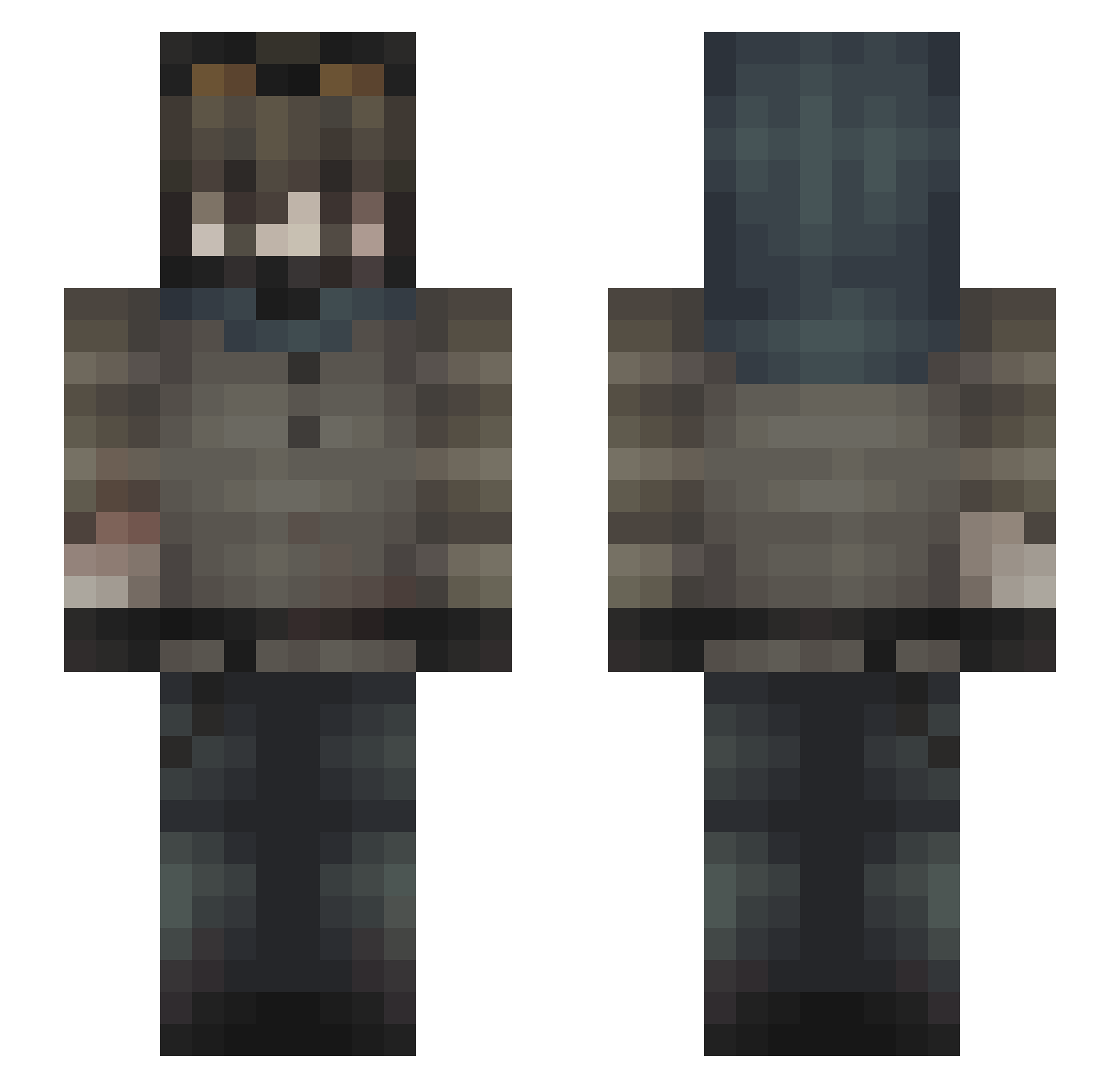 biossi Minecraft skin, front and back view