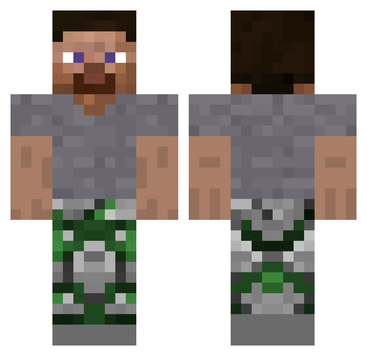 YEABERTA Minecraft skin, front and back view