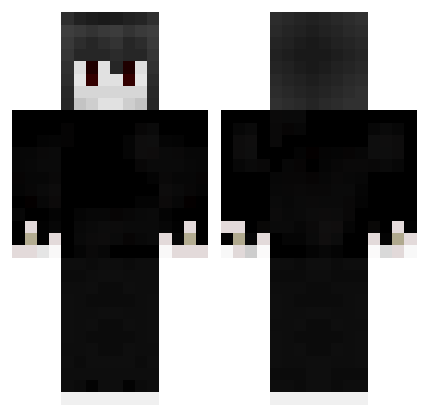 symbiont Minecraft skin, front and back view