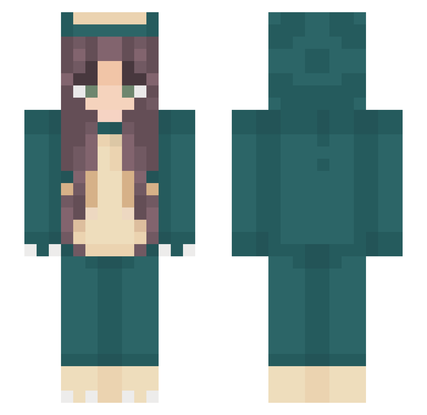 tinyyleaf Minecraft skin, front and back view