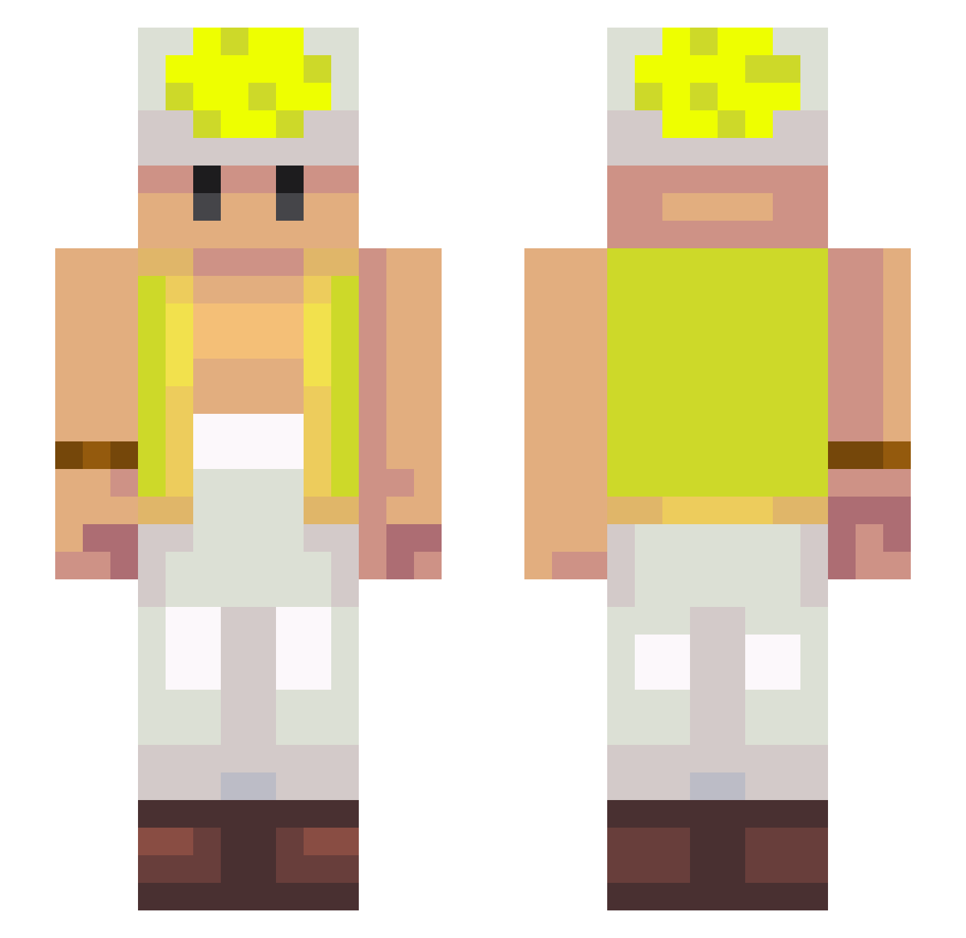 Musfy_ Minecraft skin, front and back view