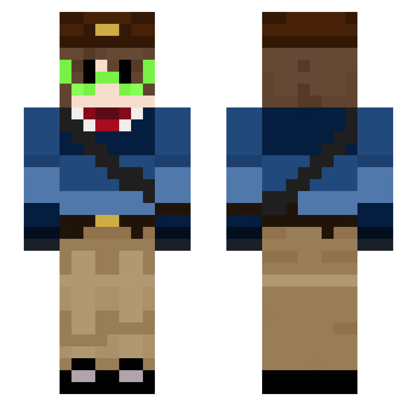 tofuinx Minecraft skin, front and back view