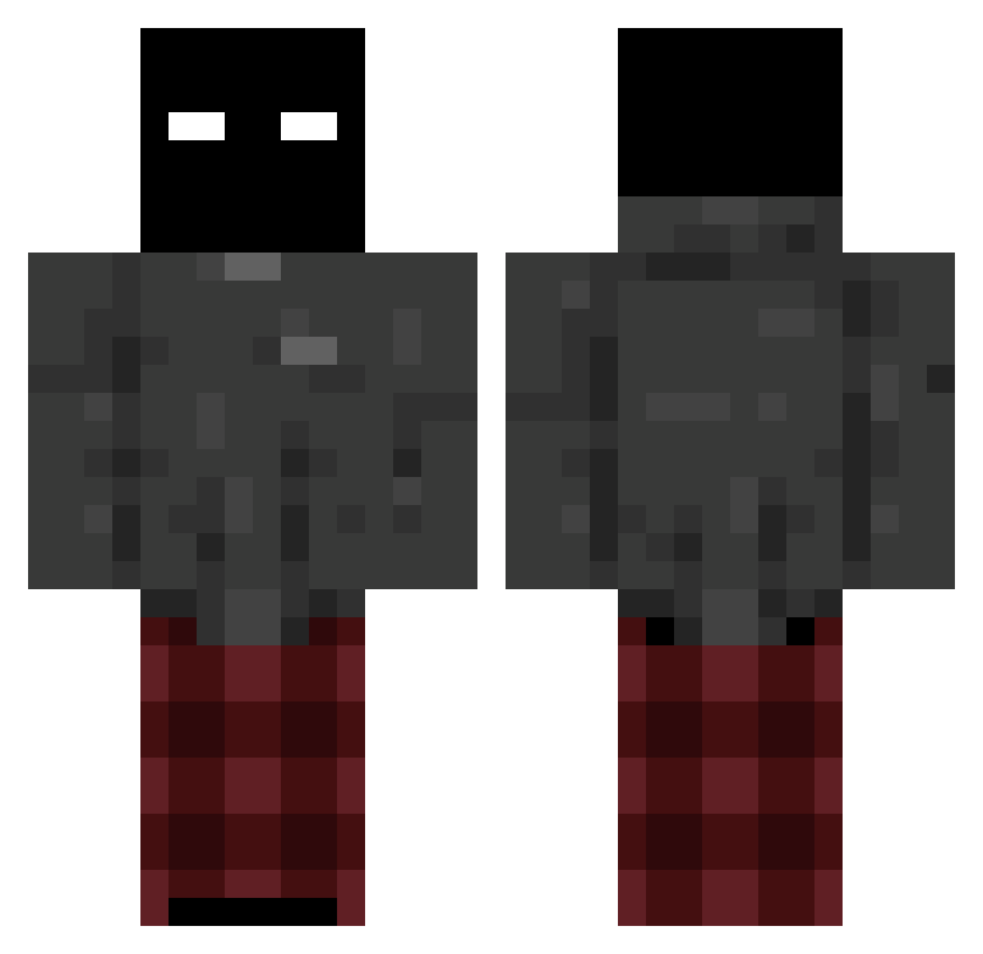 ZenHabit Minecraft skin, front and back view