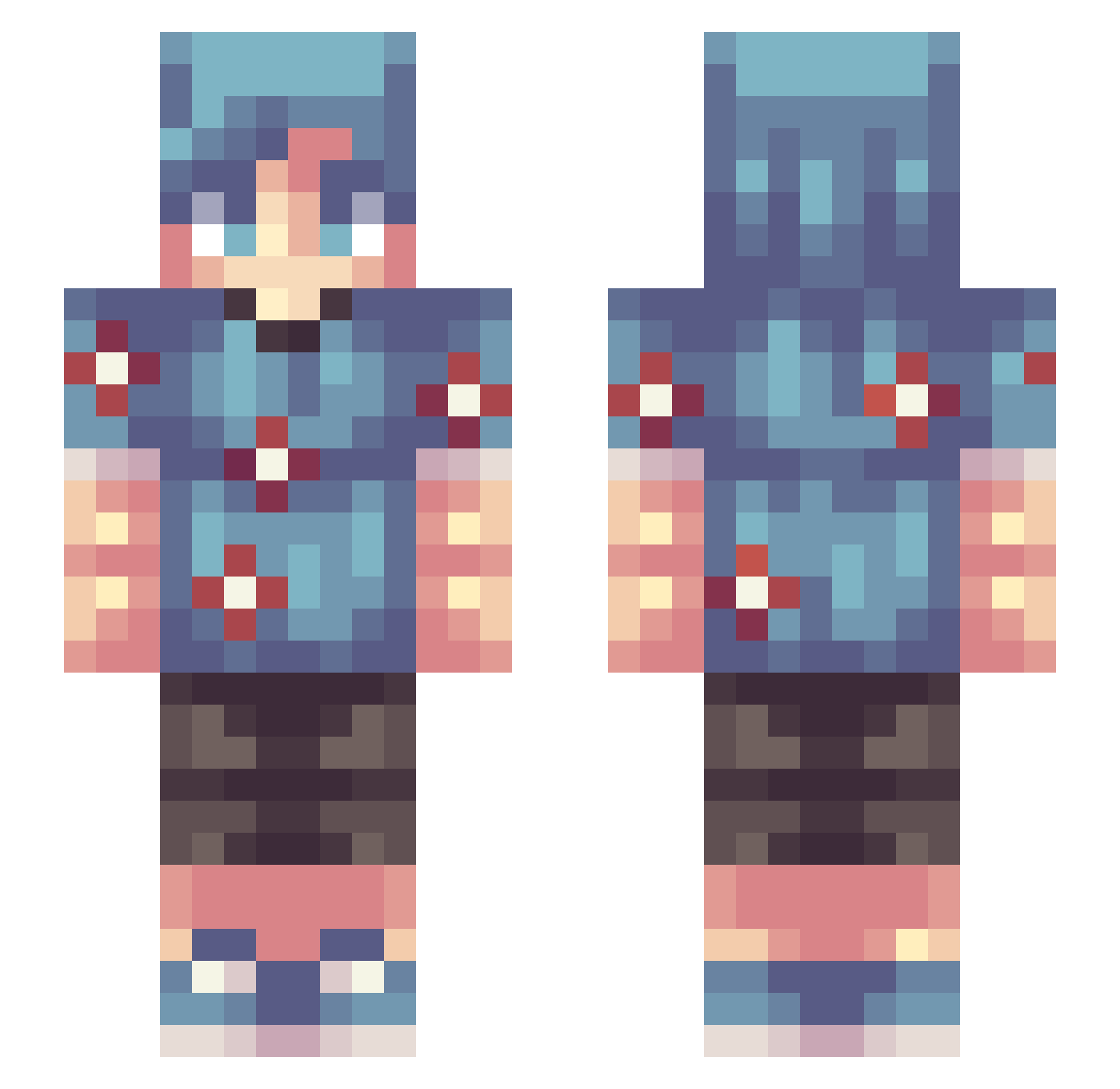 qwi1enn Minecraft skin, front and back view