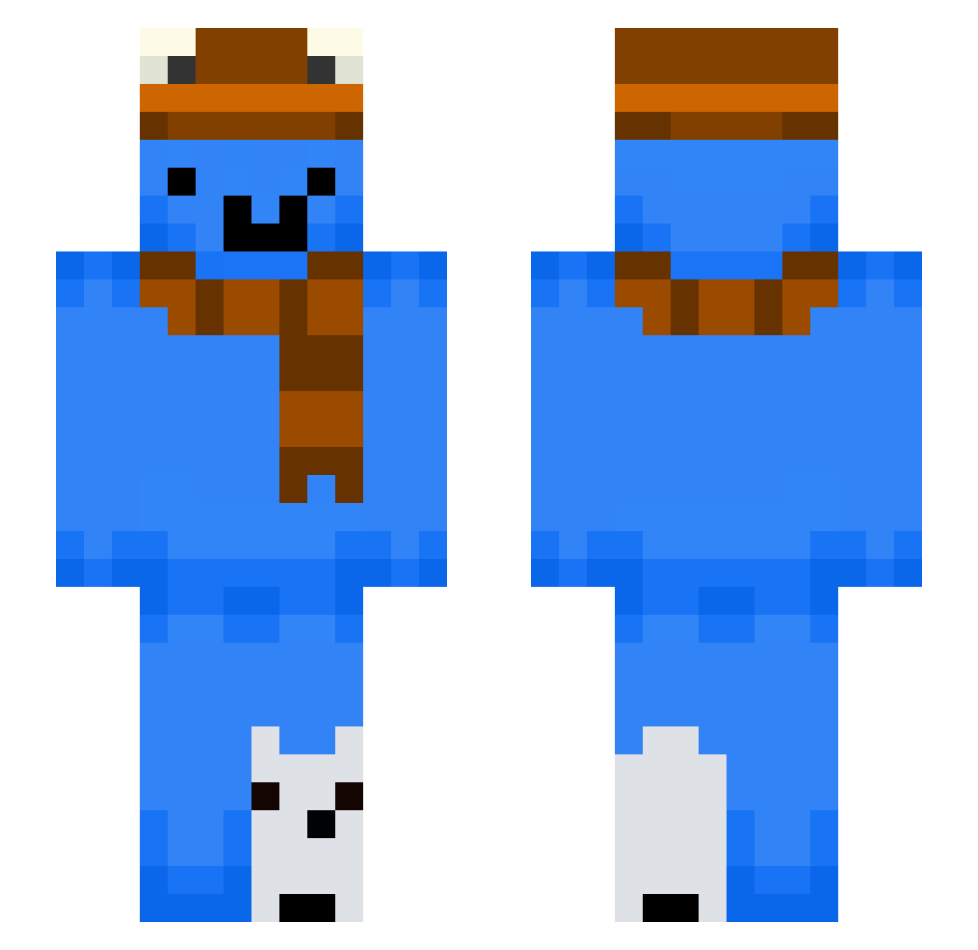 GuterLuke Minecraft skin, front and back view