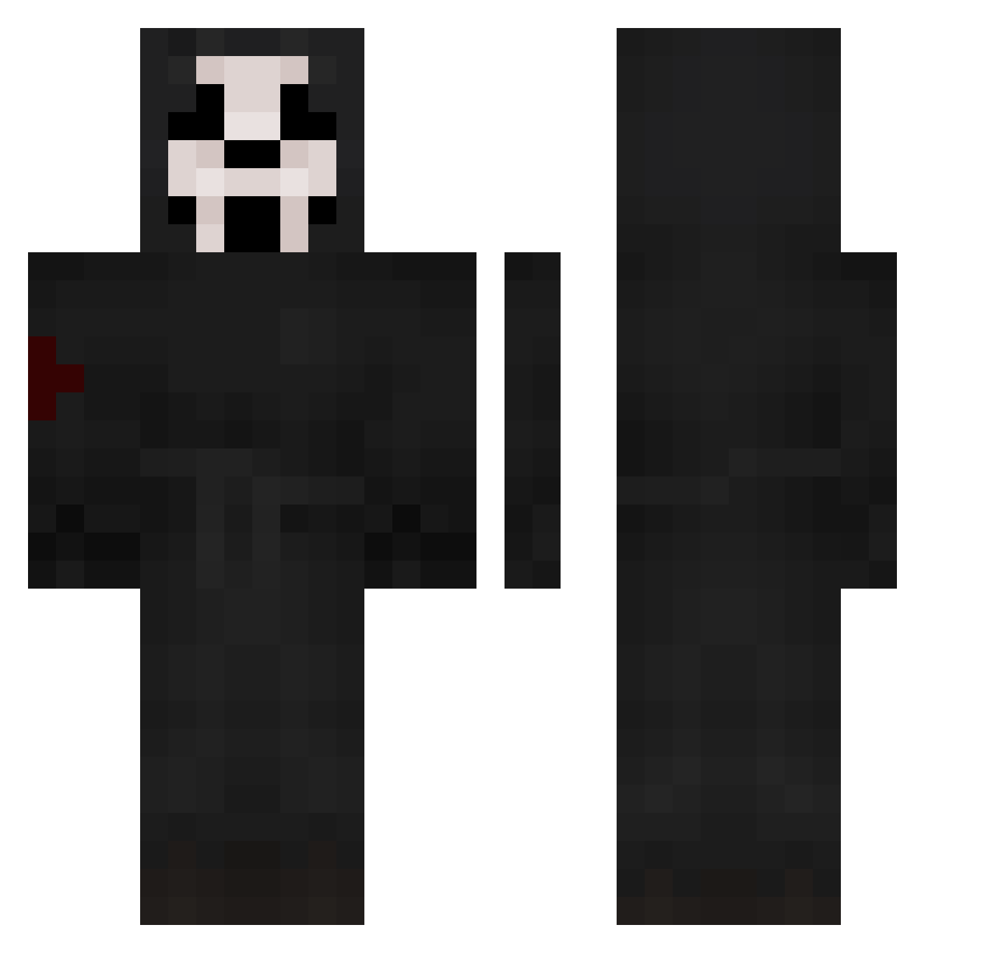 SrBuitre Minecraft skin, front and back view