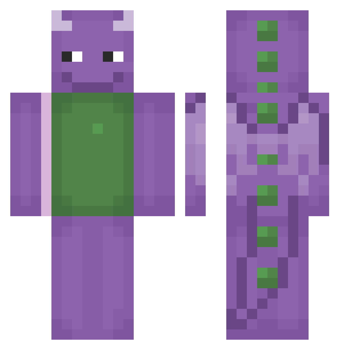 mrdefaulty Minecraft skin, front and back view