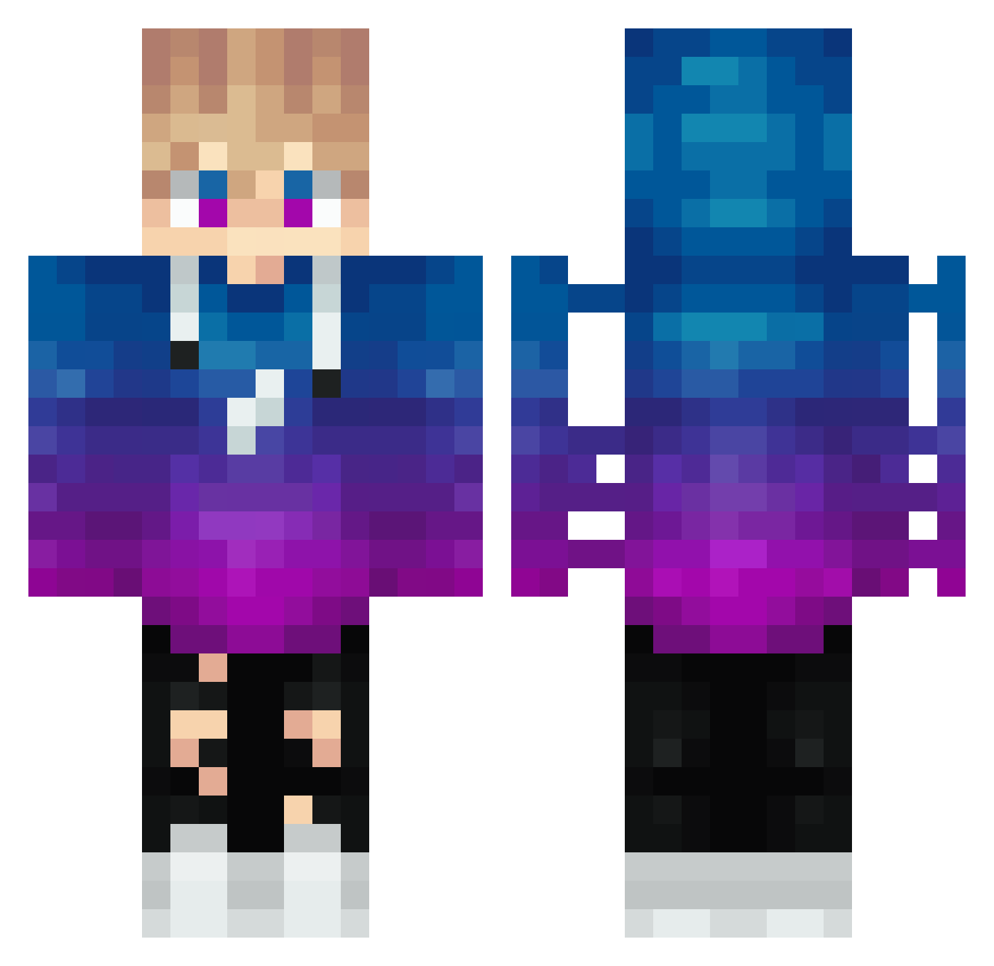 xEvil_Gualpi Minecraft skin, front and back view