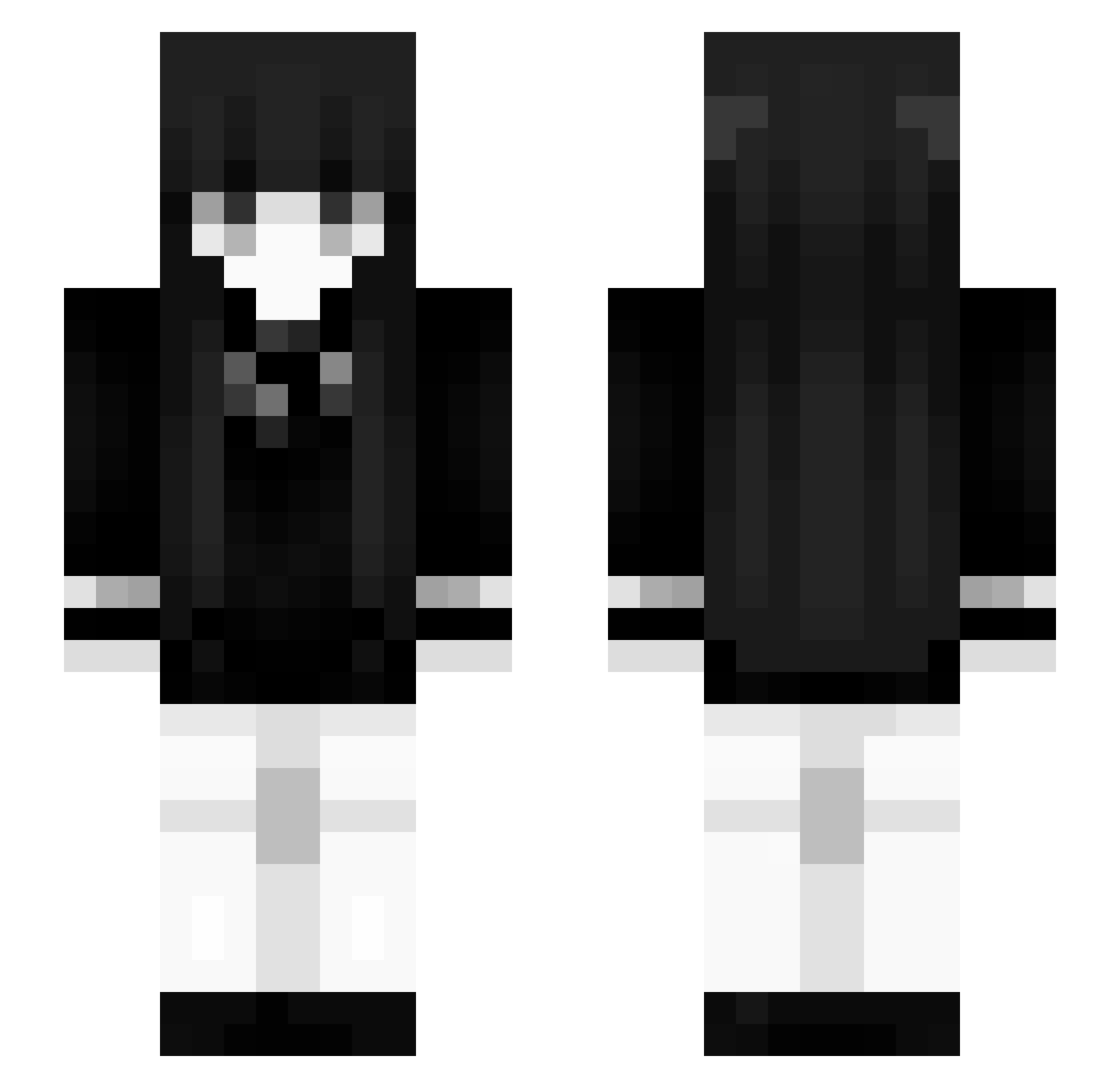 underscope Minecraft skin, front and back view