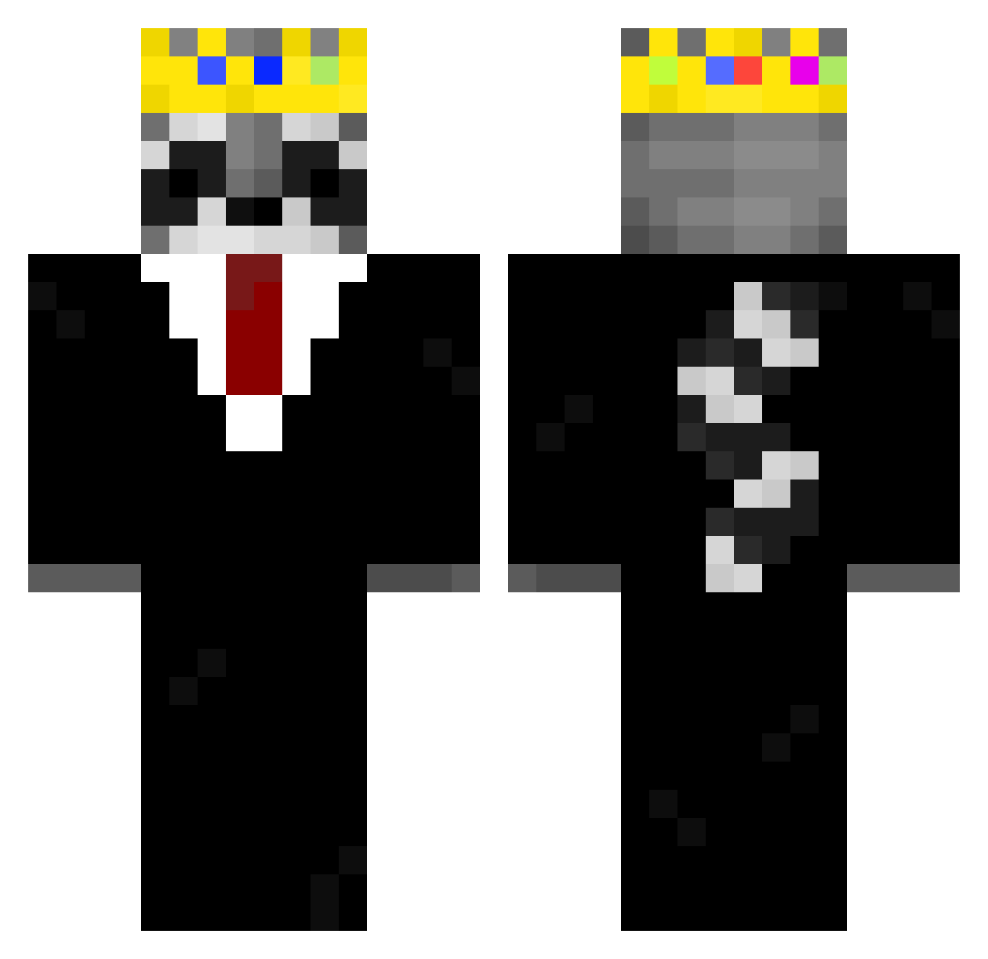 yslowastaken Minecraft skin, front and back view