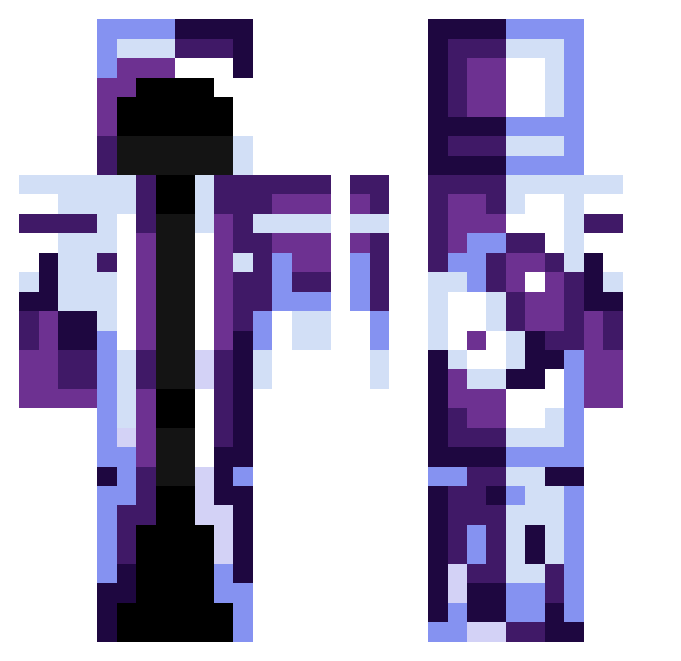 Firosanic Minecraft skin, front and back view