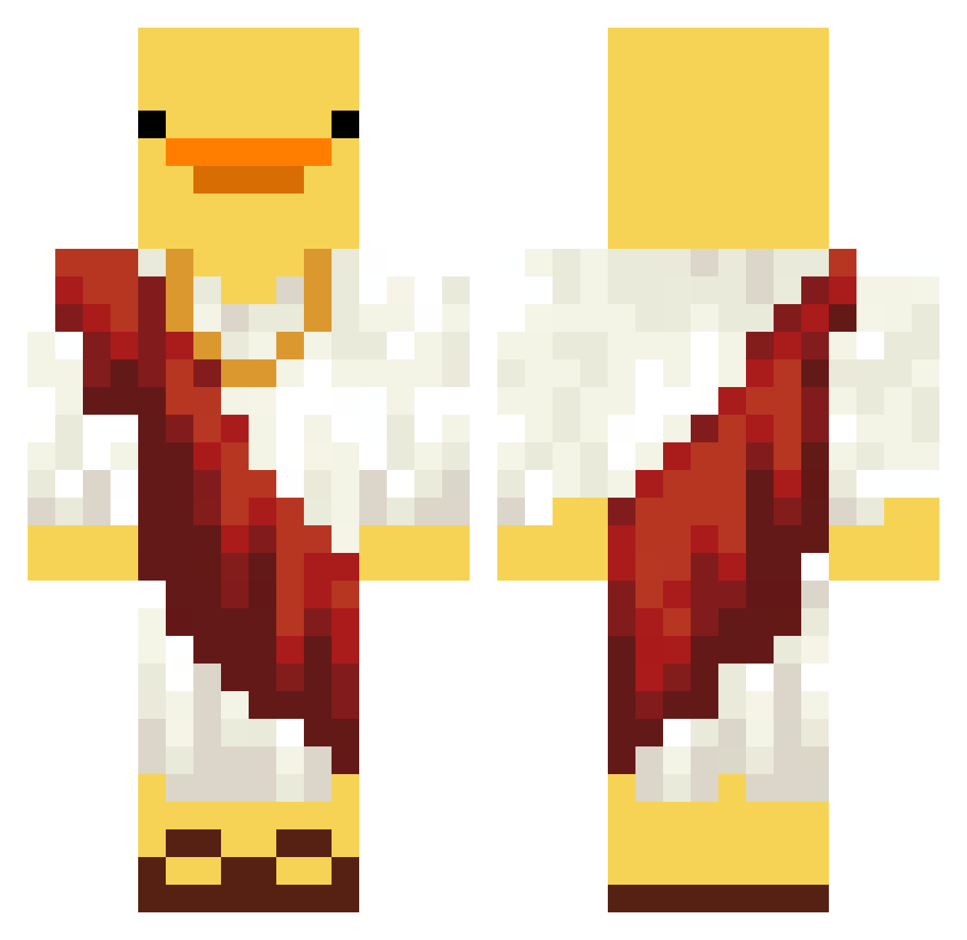 Hevesh Minecraft skin, front and back view