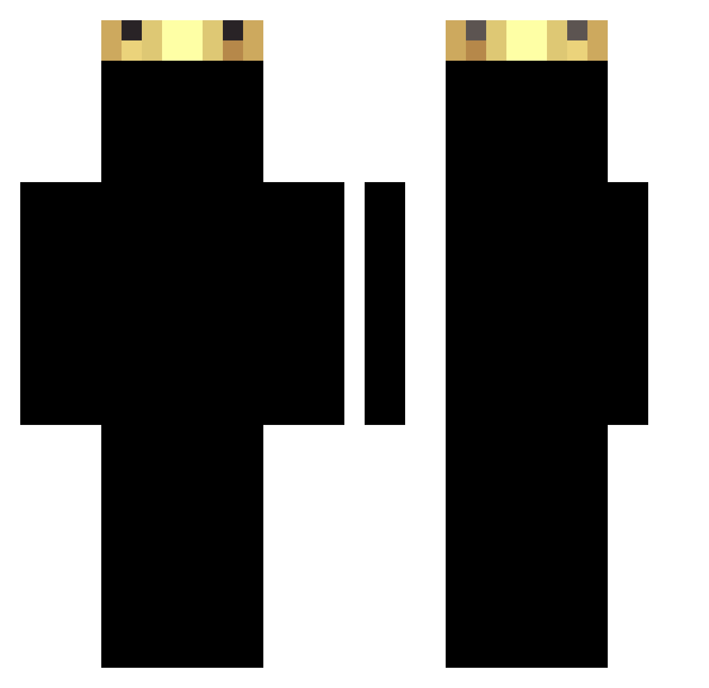 Underrating Minecraft skin, front and back view