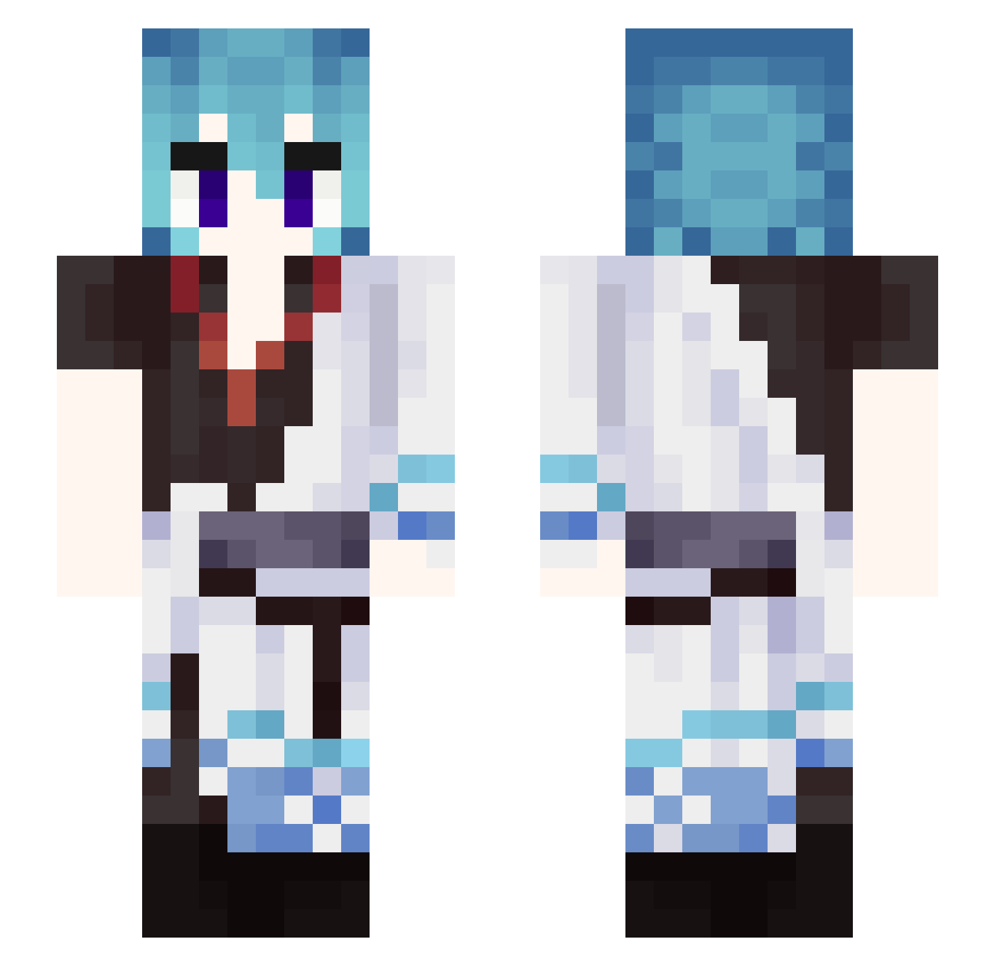 Yoichi_Itadori Minecraft skin, front and back view