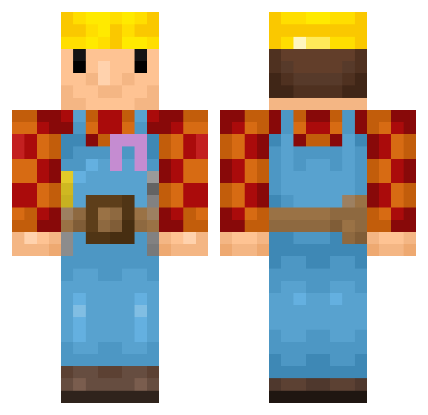 YungGuff Minecraft skin, front and back view
