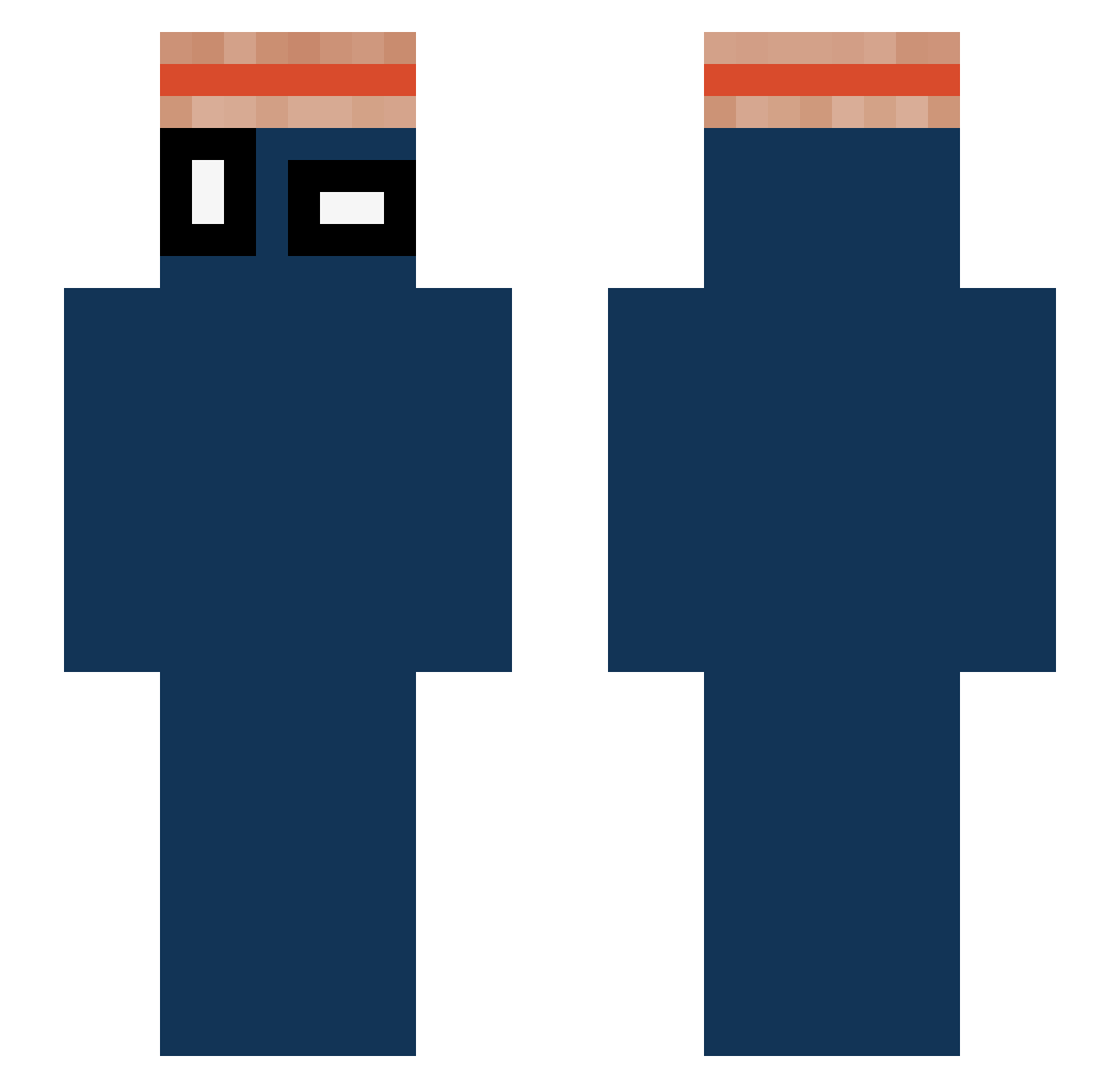 OlaGuru Minecraft skin, front and back view