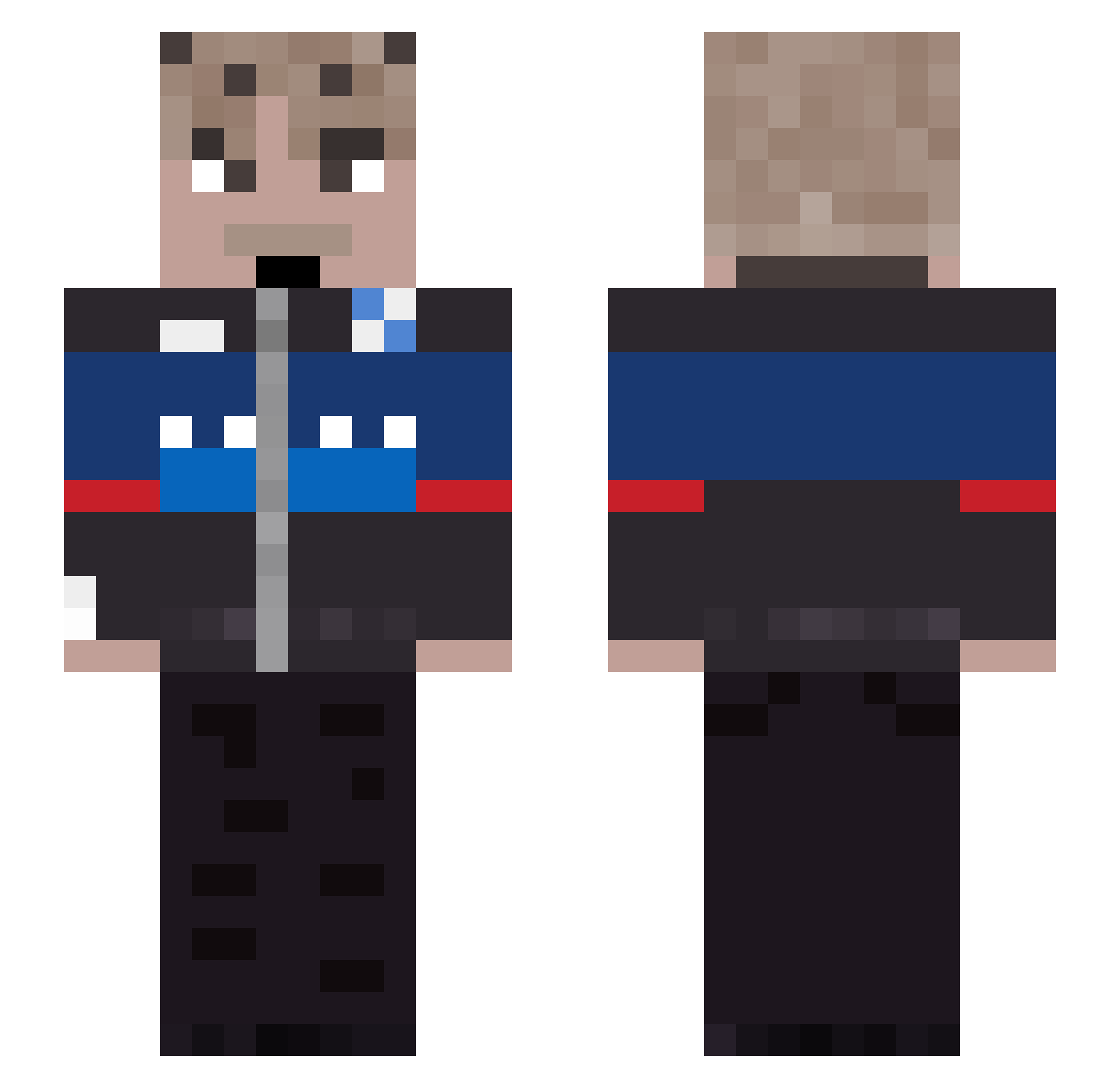 vipapie Minecraft skin, front and back view