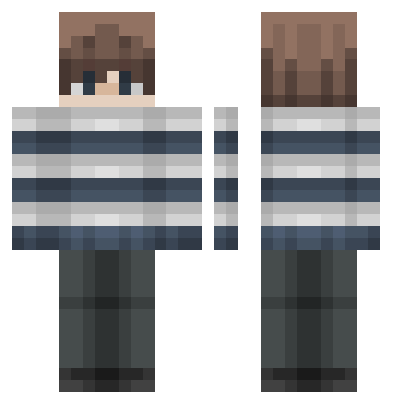 Aggelos14 Minecraft skin, front and back view