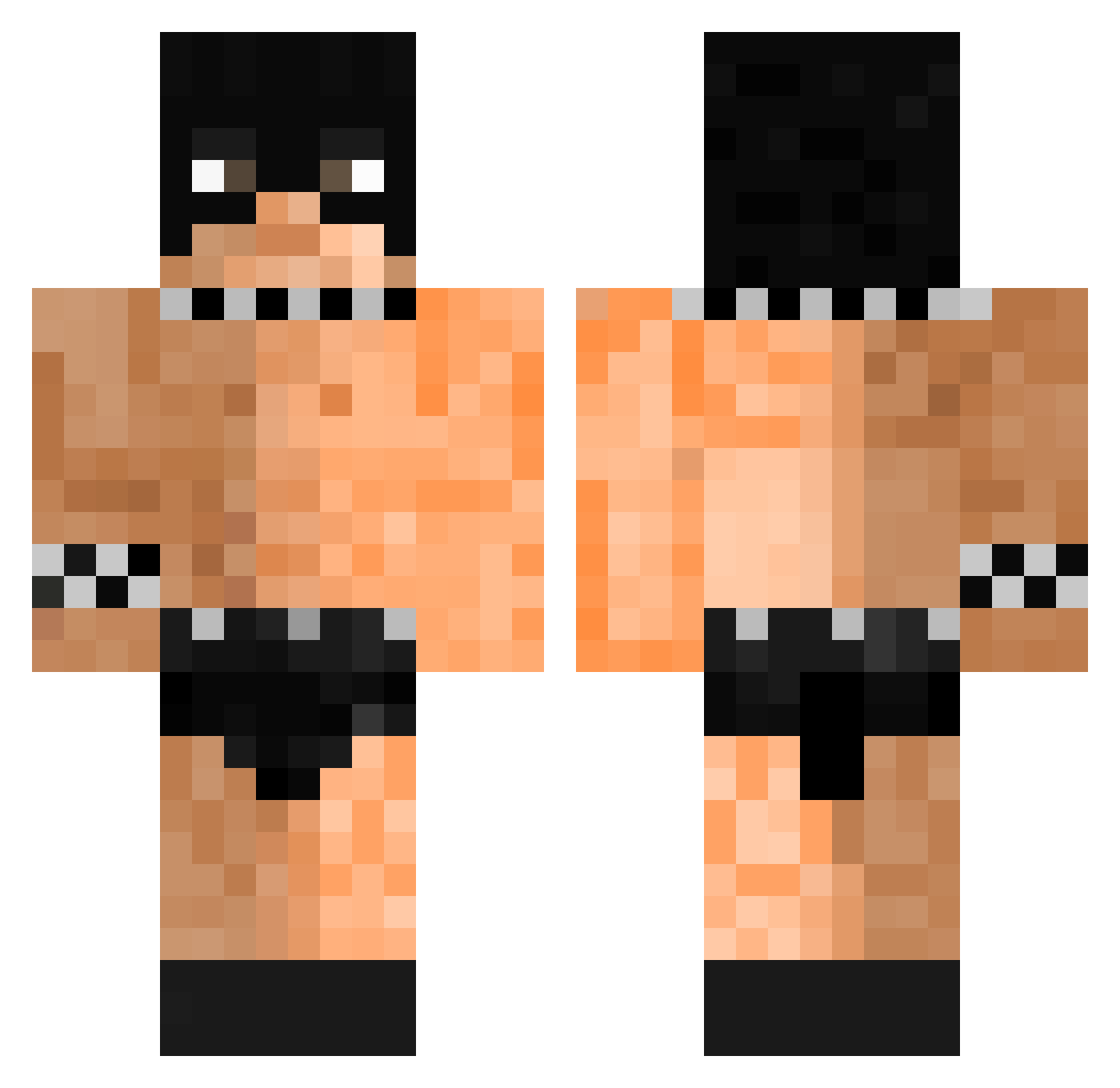 maskimov Minecraft skin, front and back view