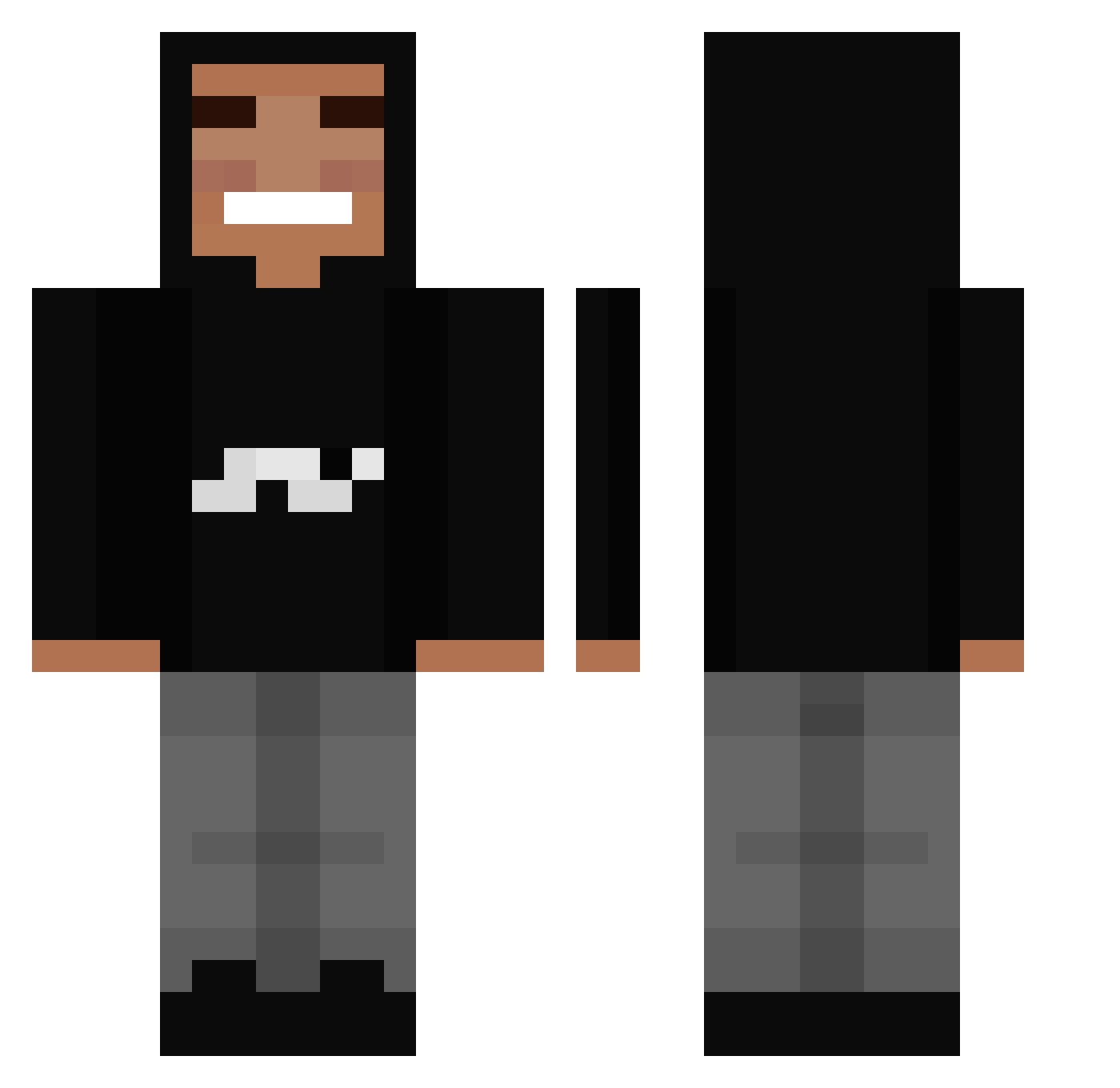 sirwhiskerz Minecraft skin, front and back view