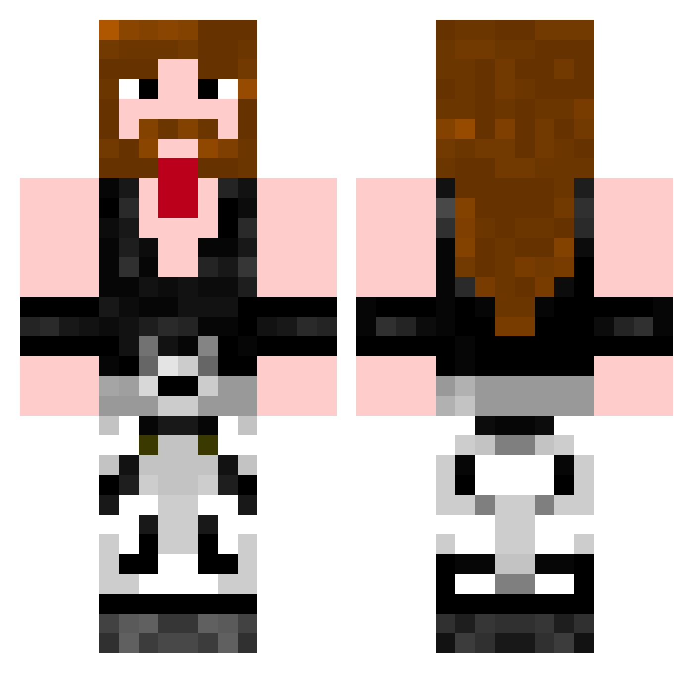 RumDum Minecraft skin, front and back view