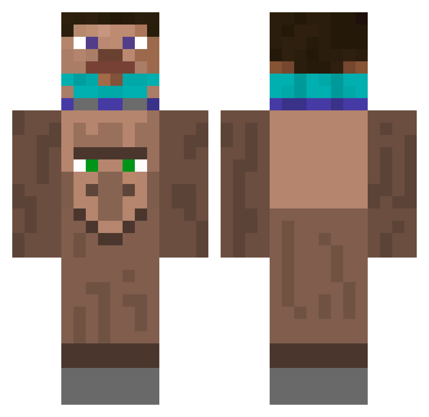 __Saku Minecraft skin, front and back view