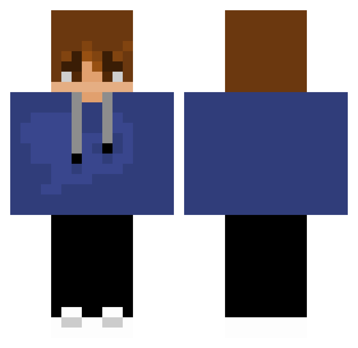 samuj0j0 Minecraft skin, front and back view